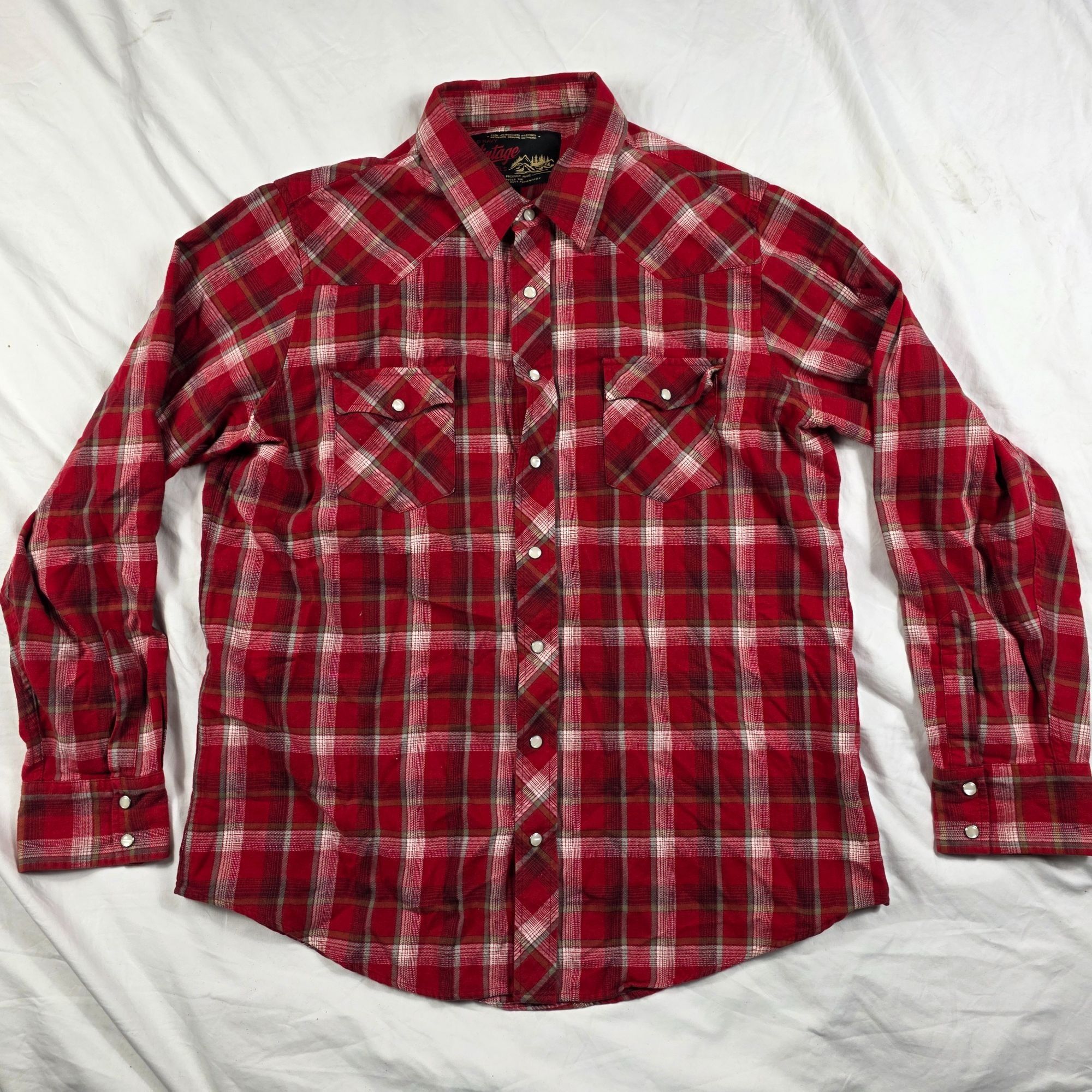 Old Navy Old Navy Vintage Flannels Mens Size XL Western Shirt Red Pla Size US XL / EU 56 / 4 - 1 Thumbnail