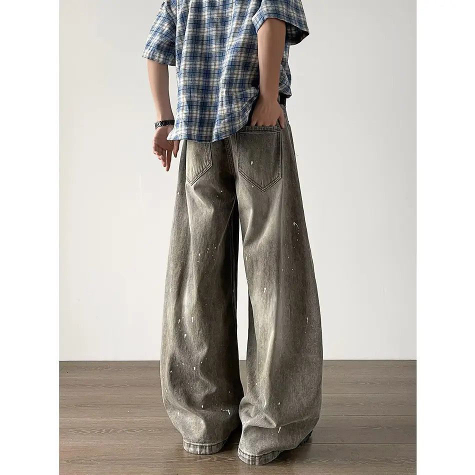 Japanese Brand Retro loose casual splashed ink jeans Size US 32 / EU 48 - 4 Thumbnail