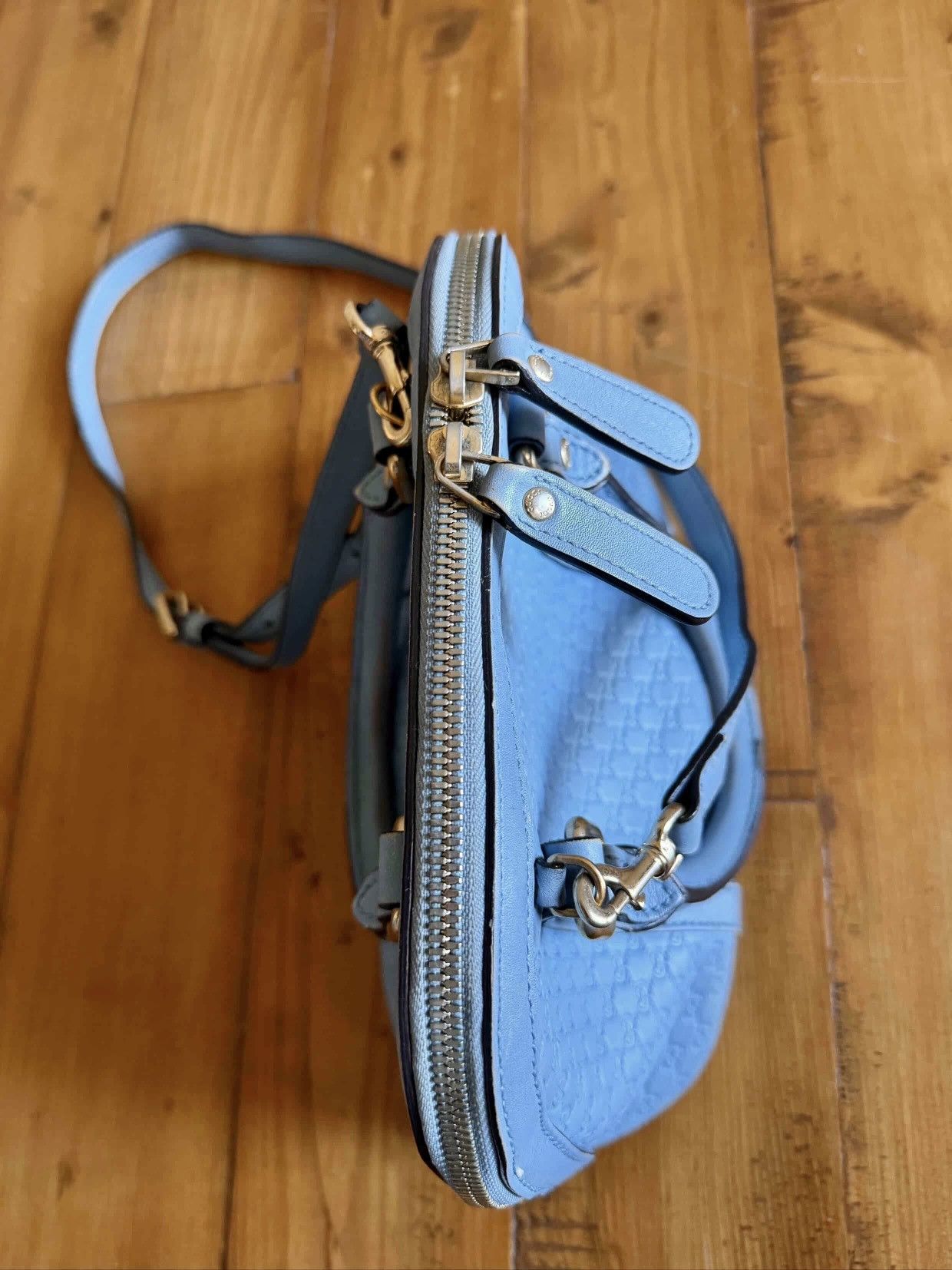 Gucci GUCCI BLUE MICRO GUCCISSIMA CROSSBODY LEATHER BAG Size ONE SIZE - 7 Thumbnail
