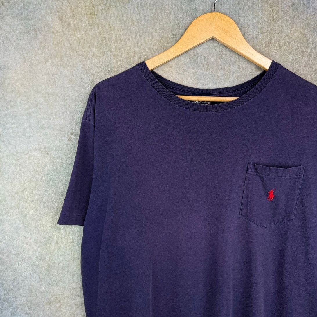 Polo Ralph Lauren VTG 90s Polo Ralph Lauren T Shirt Mens Sz L Navy Blue Pocket Size US L / EU 52-54 / 3 - 5 Thumbnail