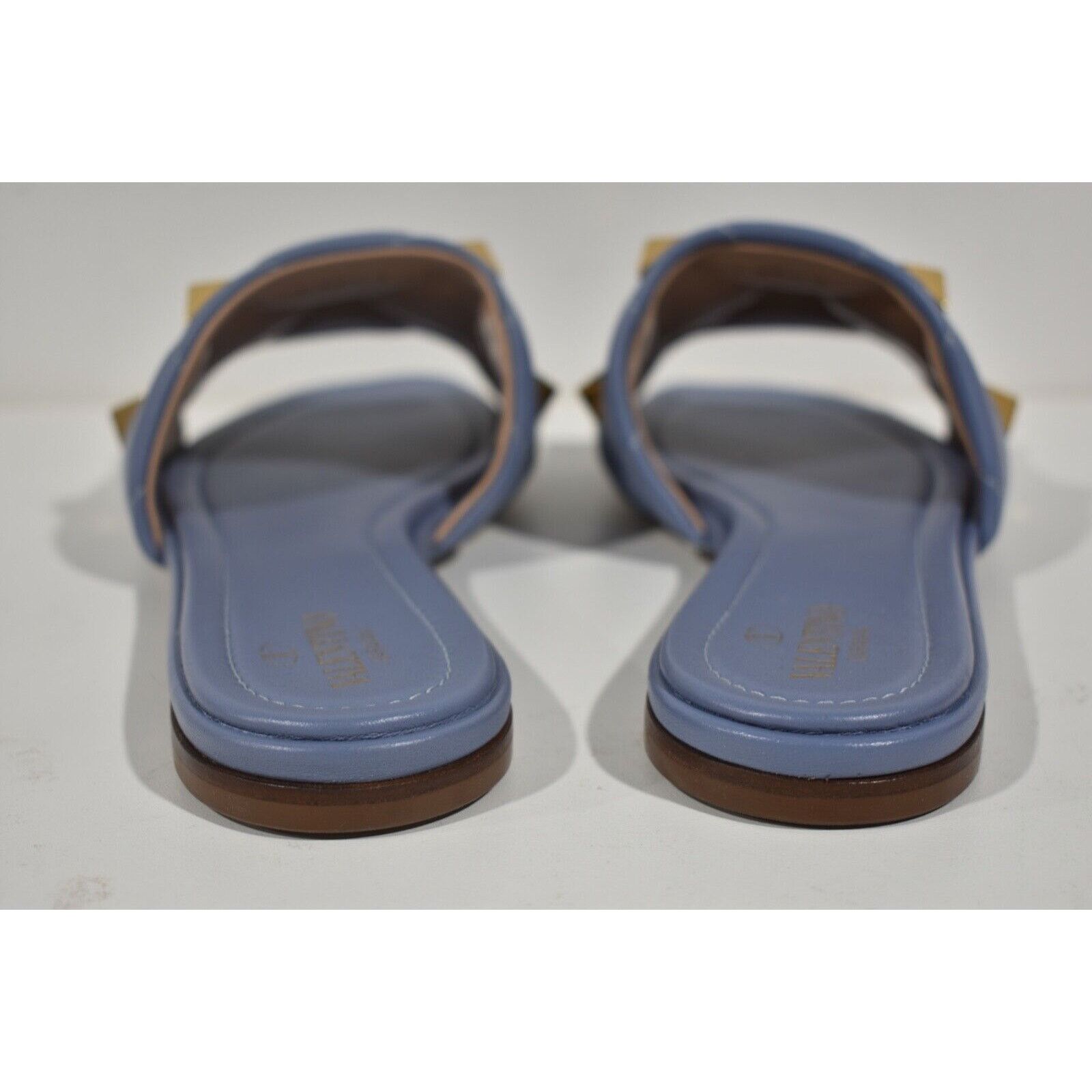 Valentino Valentino Rockstud Roman Stud Blue Leather Gold Quilted Size US 9 / IT 39 - 11 Thumbnail