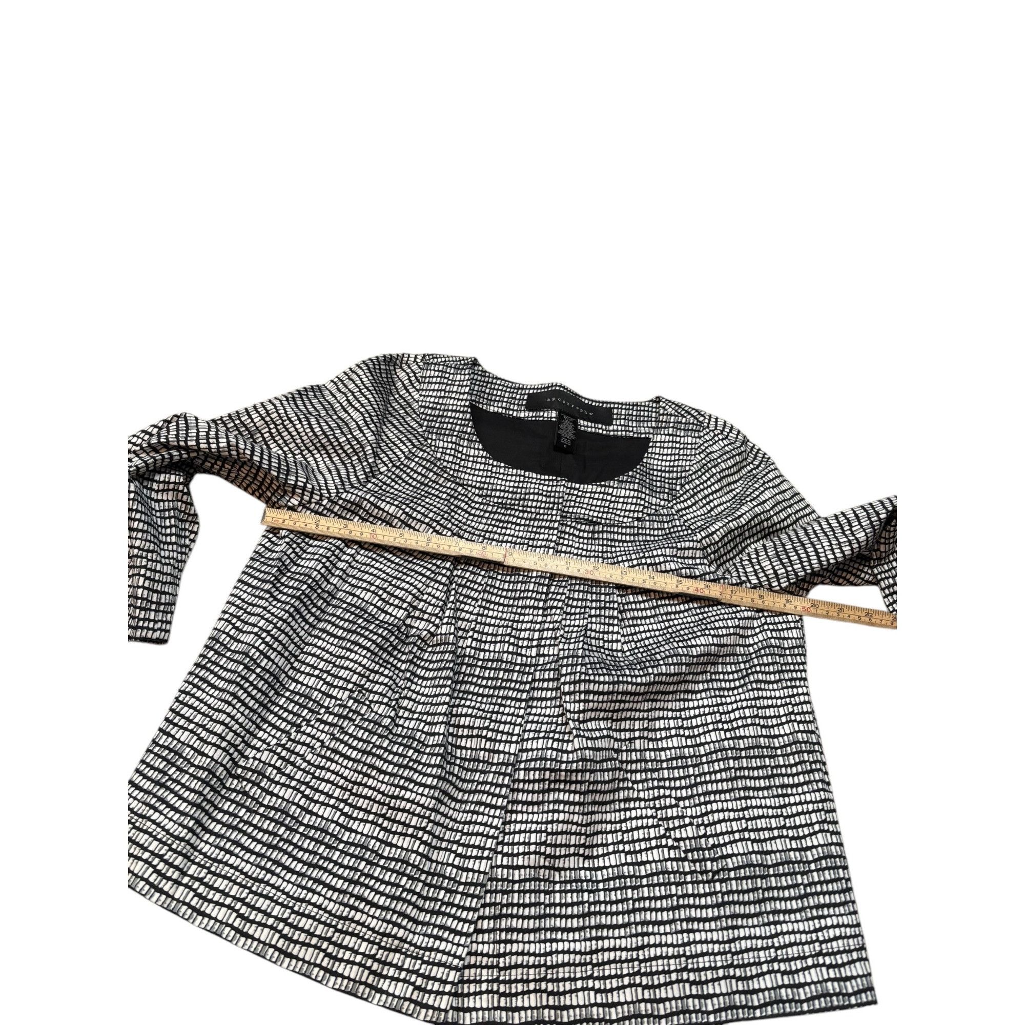 Other Womens Black & White Checkered Houndstooth Pleated Blouse Size XS / US 0-2 / IT 36-38 - 7 Thumbnail