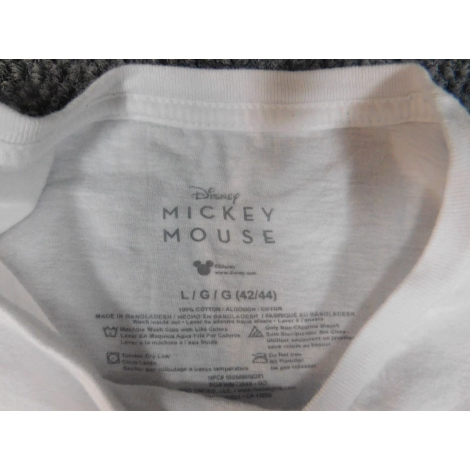 Disney Disney Mickey Mouse Womens T-Shirt Shirt L White Short Sleeve Crew Neck Pocket Knit 100% Cotton Casual Modern Basic All Seasons Size L / US 10 / IT 46 - 7 Thumbnail