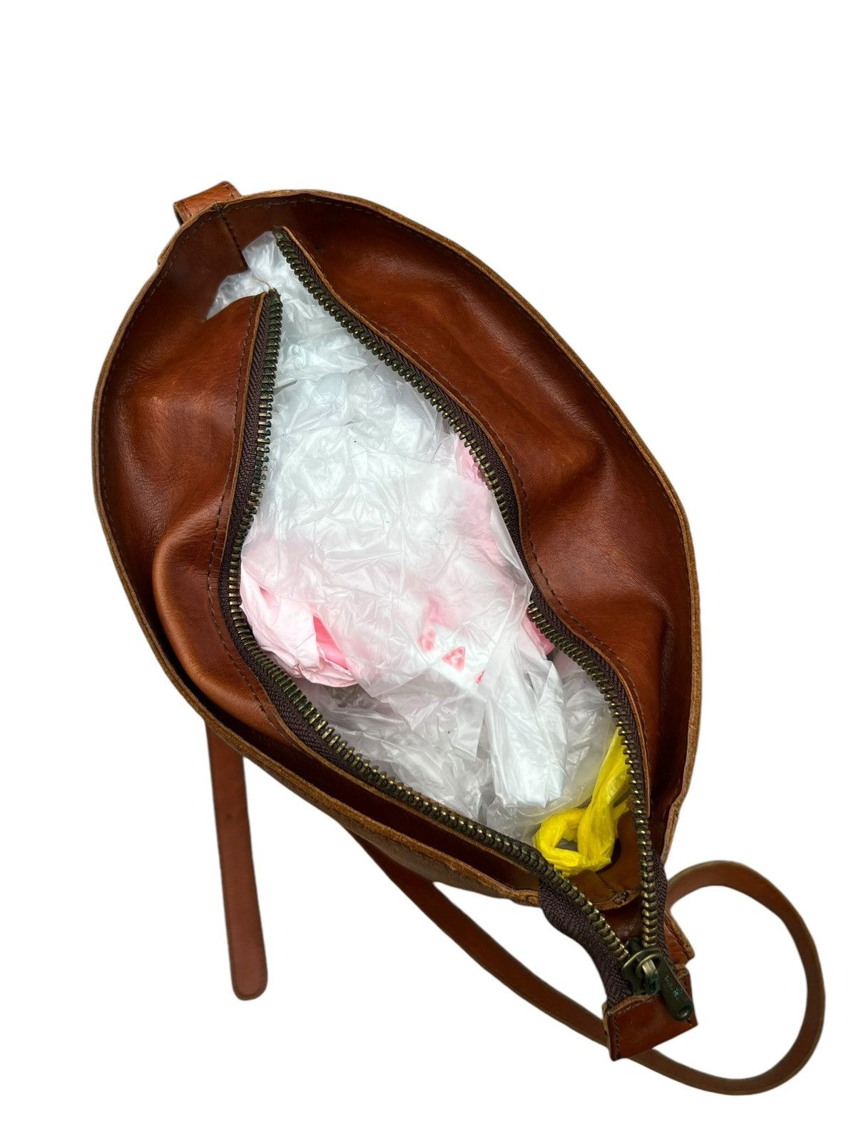 Leather Vintage Turkuabo Japan Faded Patina Leather Sling Bag Size ONE SIZE - 20 Thumbnail