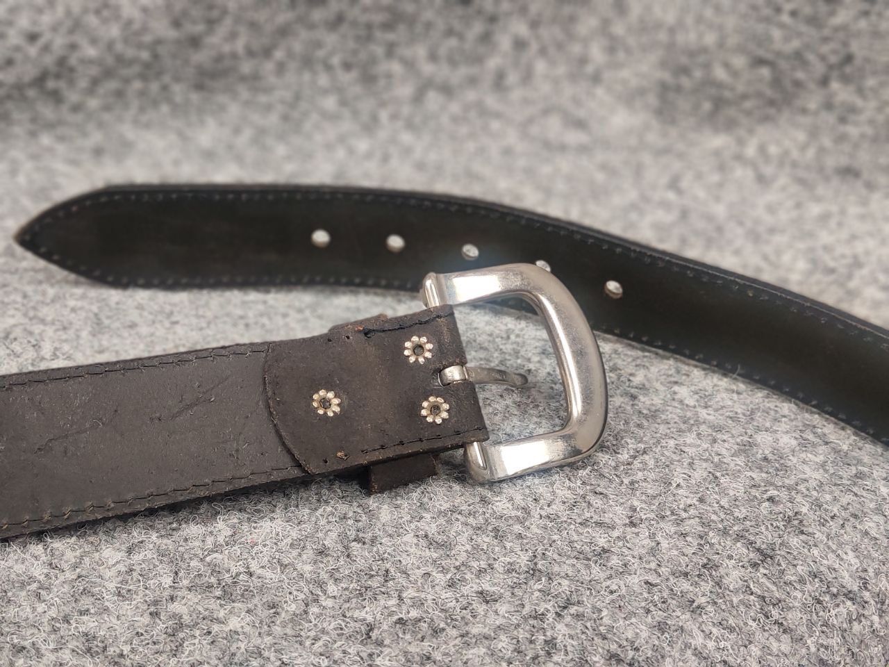 Harley Davidson Vintage Harley Davidson Logo Motor Dark Brown Leather Belt Size ONE SIZE - 9 Thumbnail