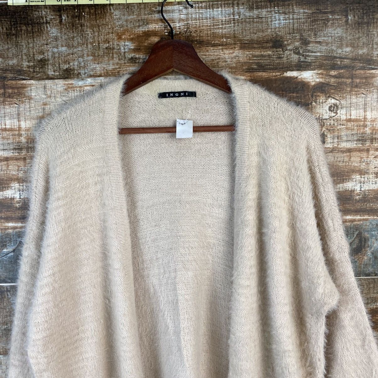 Japanese Brand DL Ingni Pink Cardigan fur shaggy mohair Knitwear #C1056 Size M / US 6-8 / IT 42-44 - 4 Thumbnail