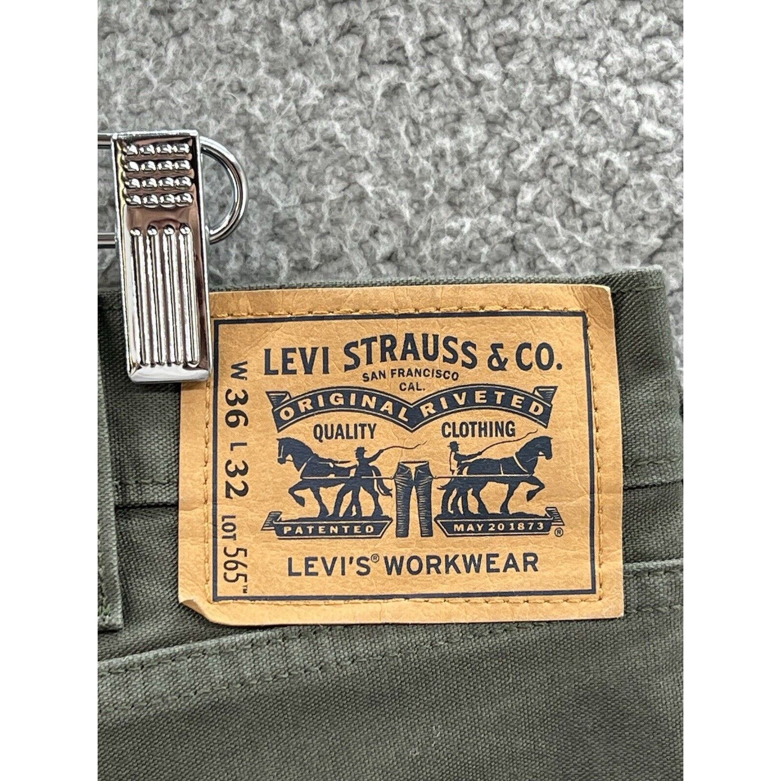 Levi's Levi’s Workwear Lot 565 Green Double Knee Pants Size 36x32 Size US 36 / EU 52 - 3 Thumbnail