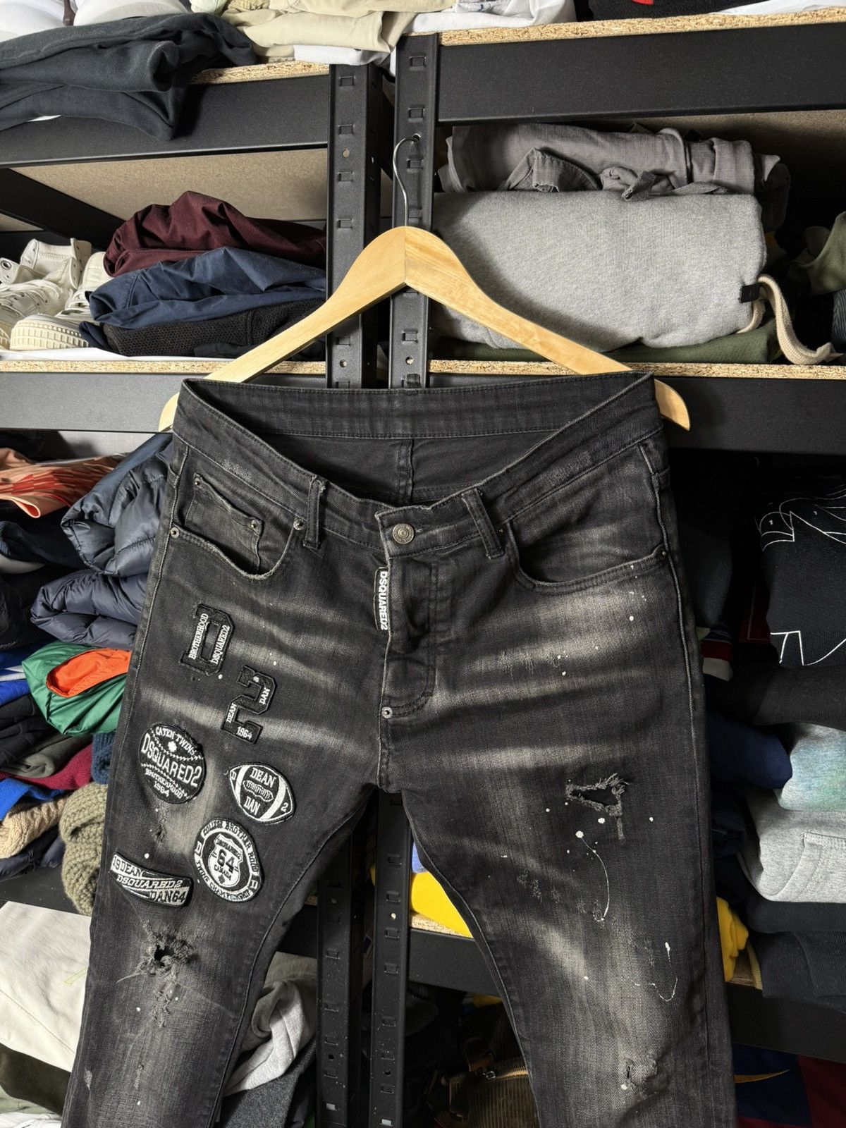 Dsquared2 Dsquared2 Distressed Black Jeans Size 48 Patch Logo Slim Fit Size US 32 / EU 48 - 3 Thumbnail