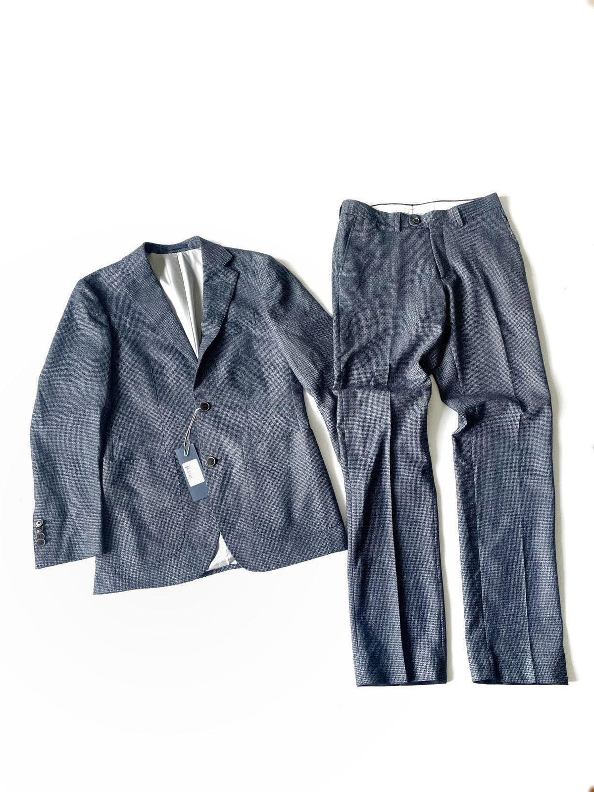 New Suitsupply Men Suit Wool/Silk/Cashmere Blue Color XS