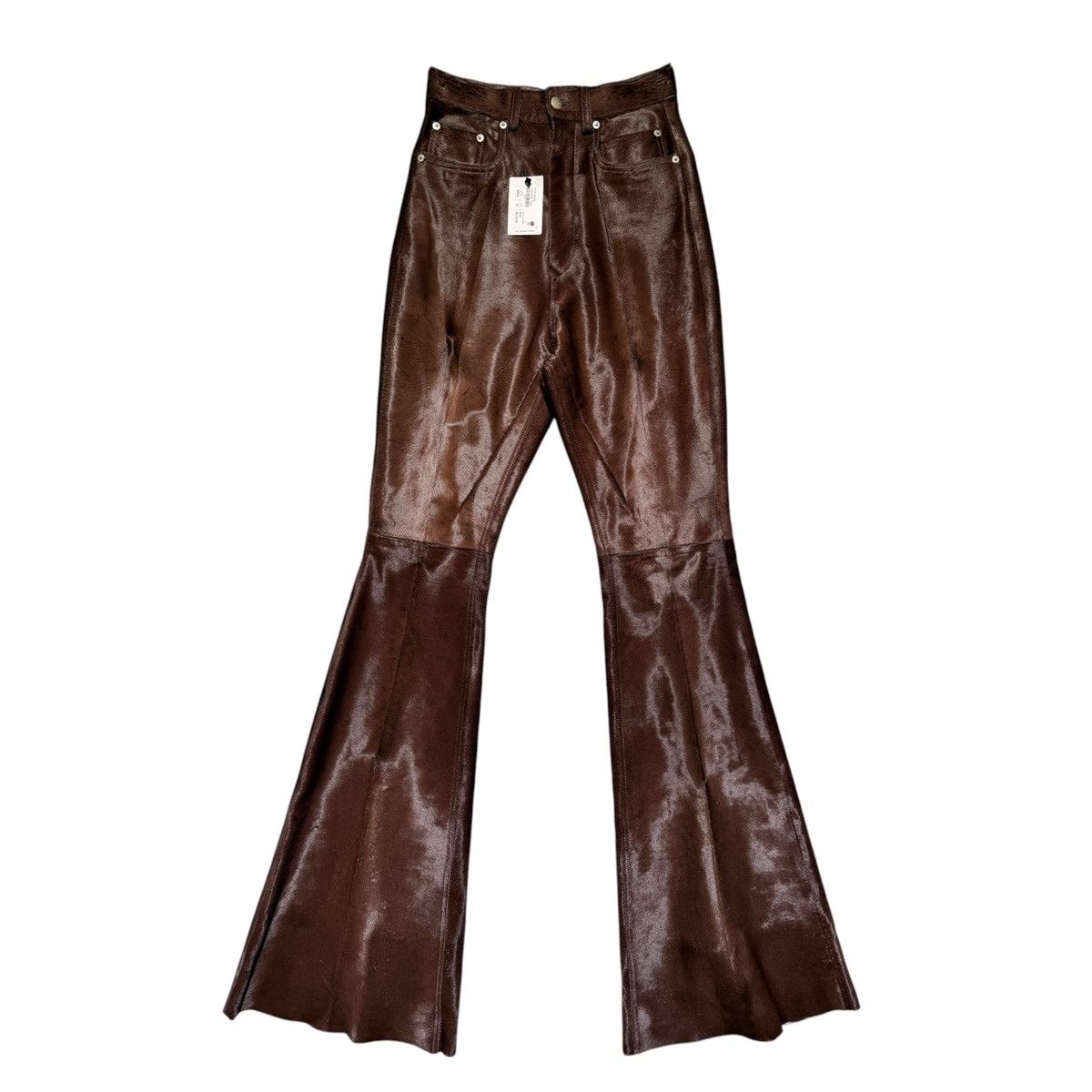 Rick Owens $6,210 Ponyhair FW23 Luxor flared pant Size US 28 / EU 44 - 1 Thumbnail