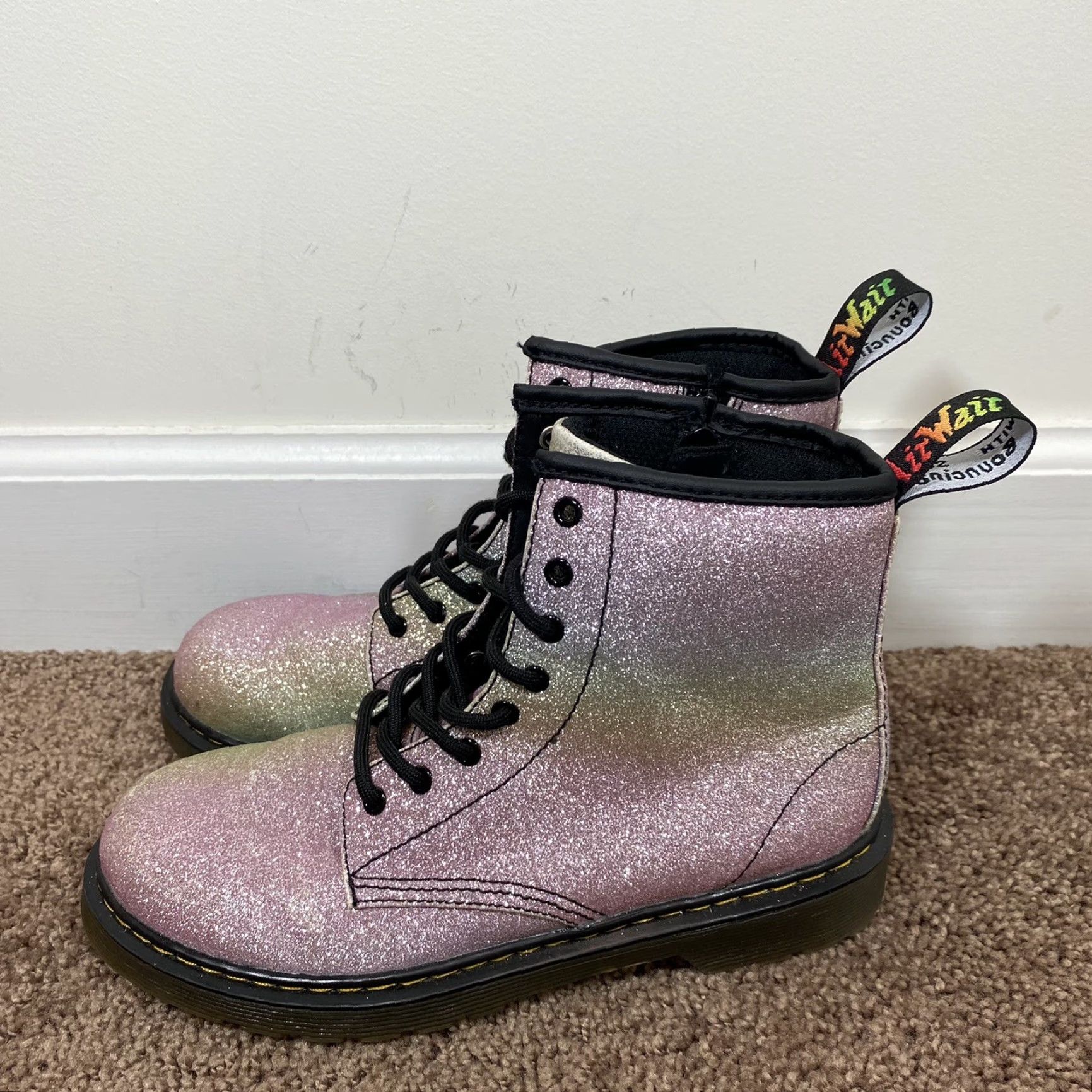 Dr. Martens VINTAGE Dr. Martens Boots Rainbow Glitter Zipper J Womens US 5 Style 1460J JY004 Size US 5.5 / IT 35.5 - 6 Thumbnail