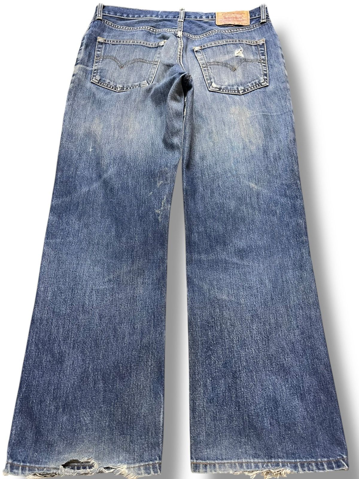 Levi's Vintage Clothing Vintage Levi’s 506 Baggy Wide Leg Mudwash Ripped Denim Size US 34 / EU 50 - 5 Thumbnail