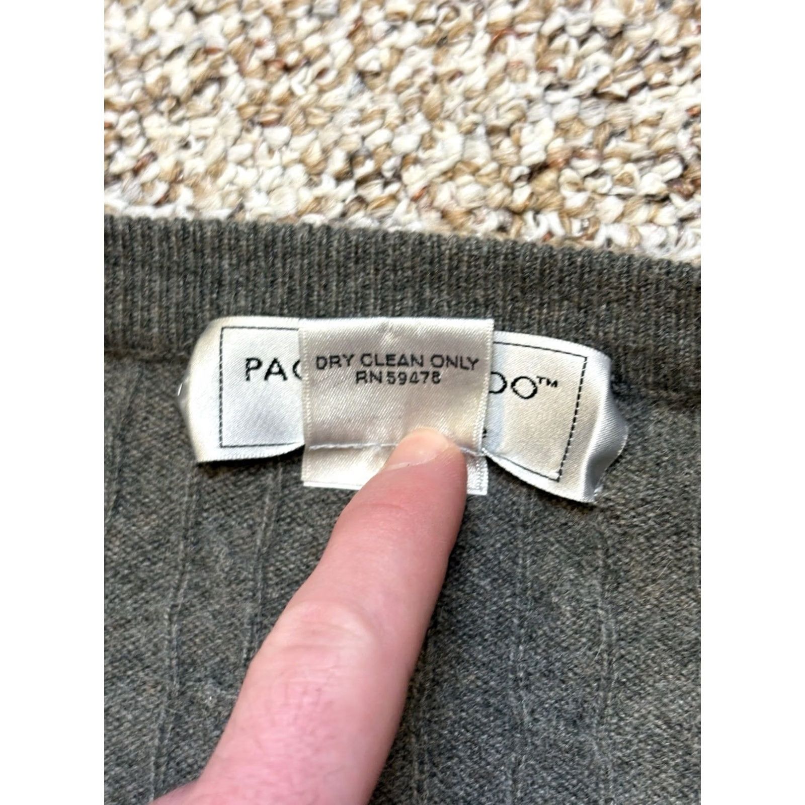 Vintage Paolo Mondo Gray Cashmere Ribbed Sweater Grey Mens Size XL Pullover Round Neck Cashmere Mens Sweater Gray XL Size US XL / EU 56 / 4 - 3 Thumbnail