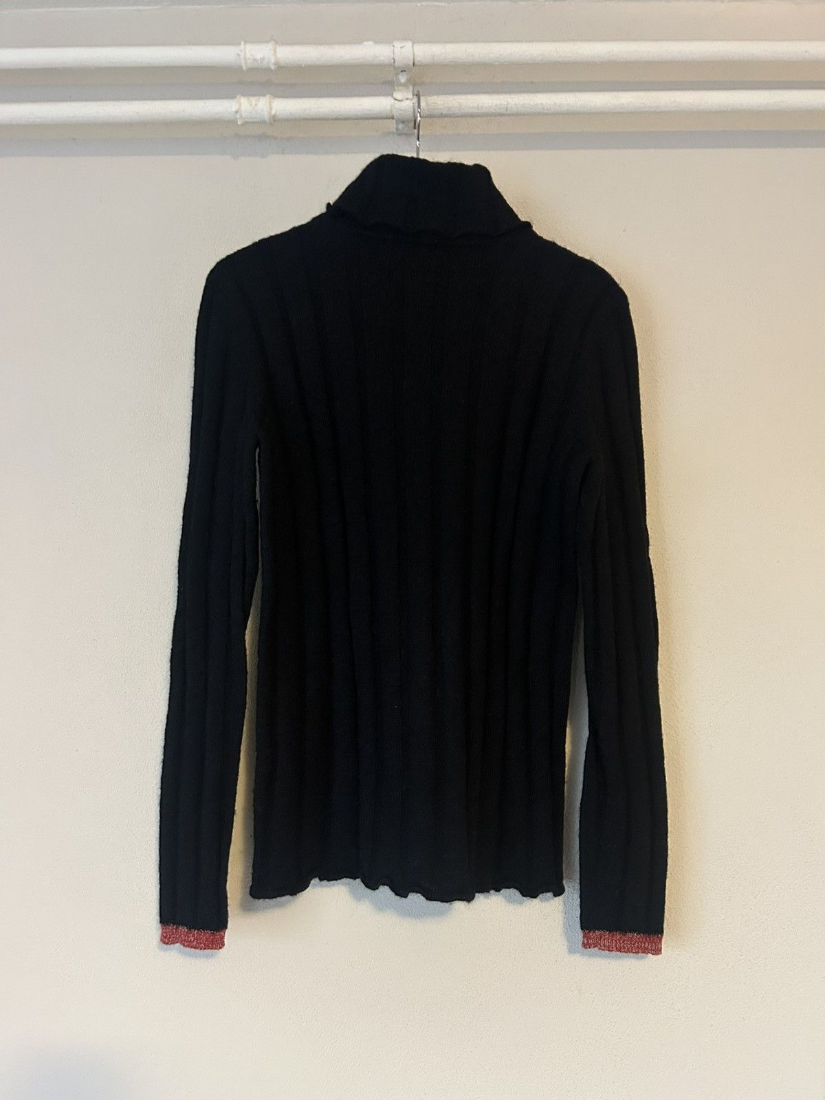 Miu Miu Miu Miu Black Ribbed Turtleneck Sweater Size US XL / EU 56 / 4 - 4 Thumbnail