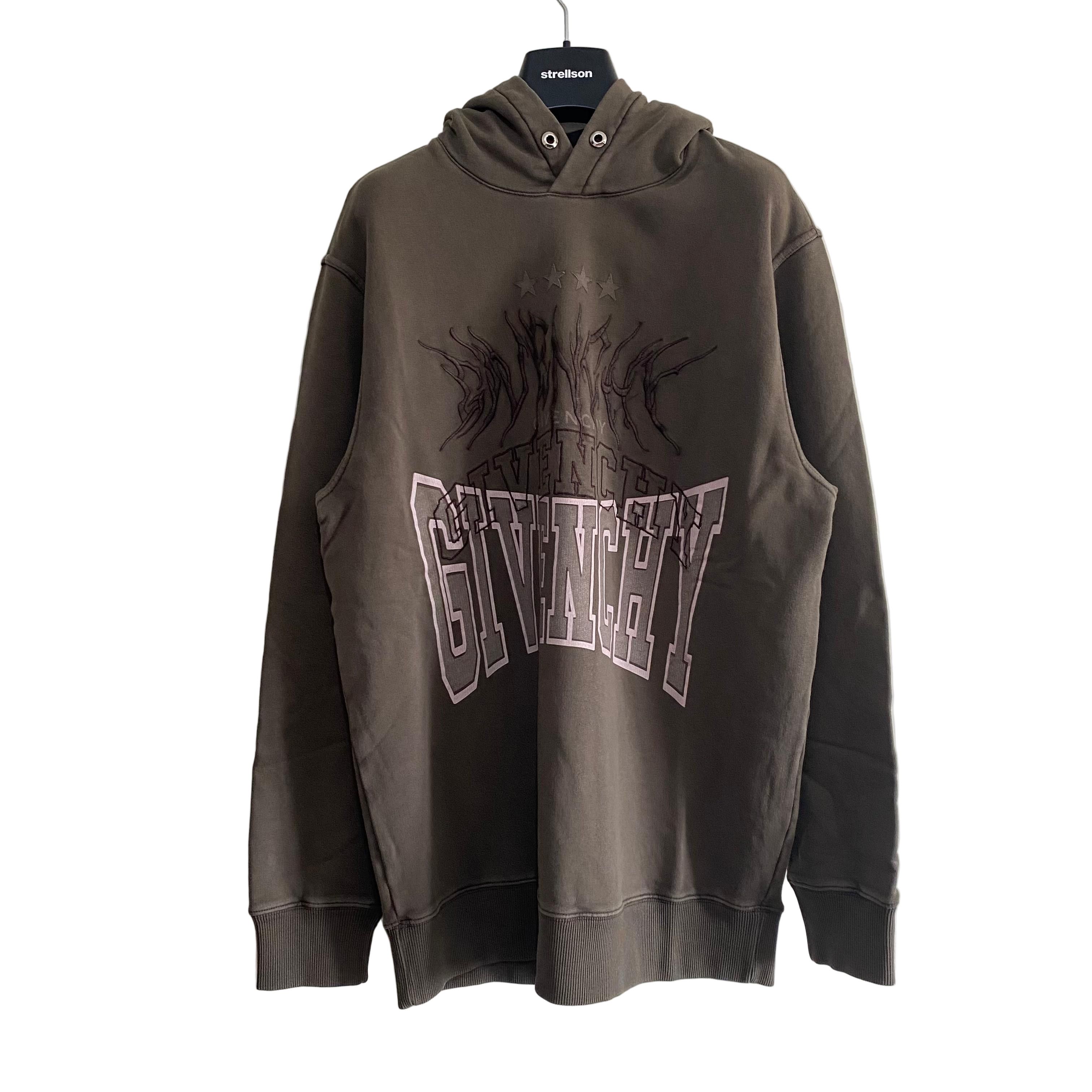 Givenchy 1 of 1 Brown Embroidered Multi Logo Oversized Hoodie Size US M / EU 48-50 / 2 - 1 Thumbnail