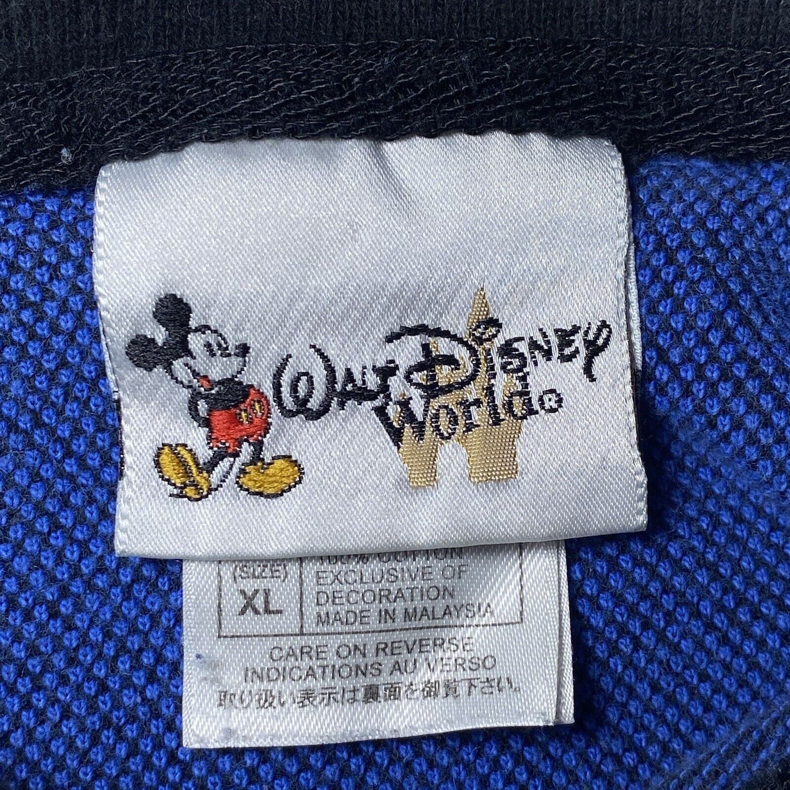 Disney Vintage Disney World XL Mickey Ears Logo Blue Polo Shirt Size US XL / EU 56 / 4 - 3 Thumbnail