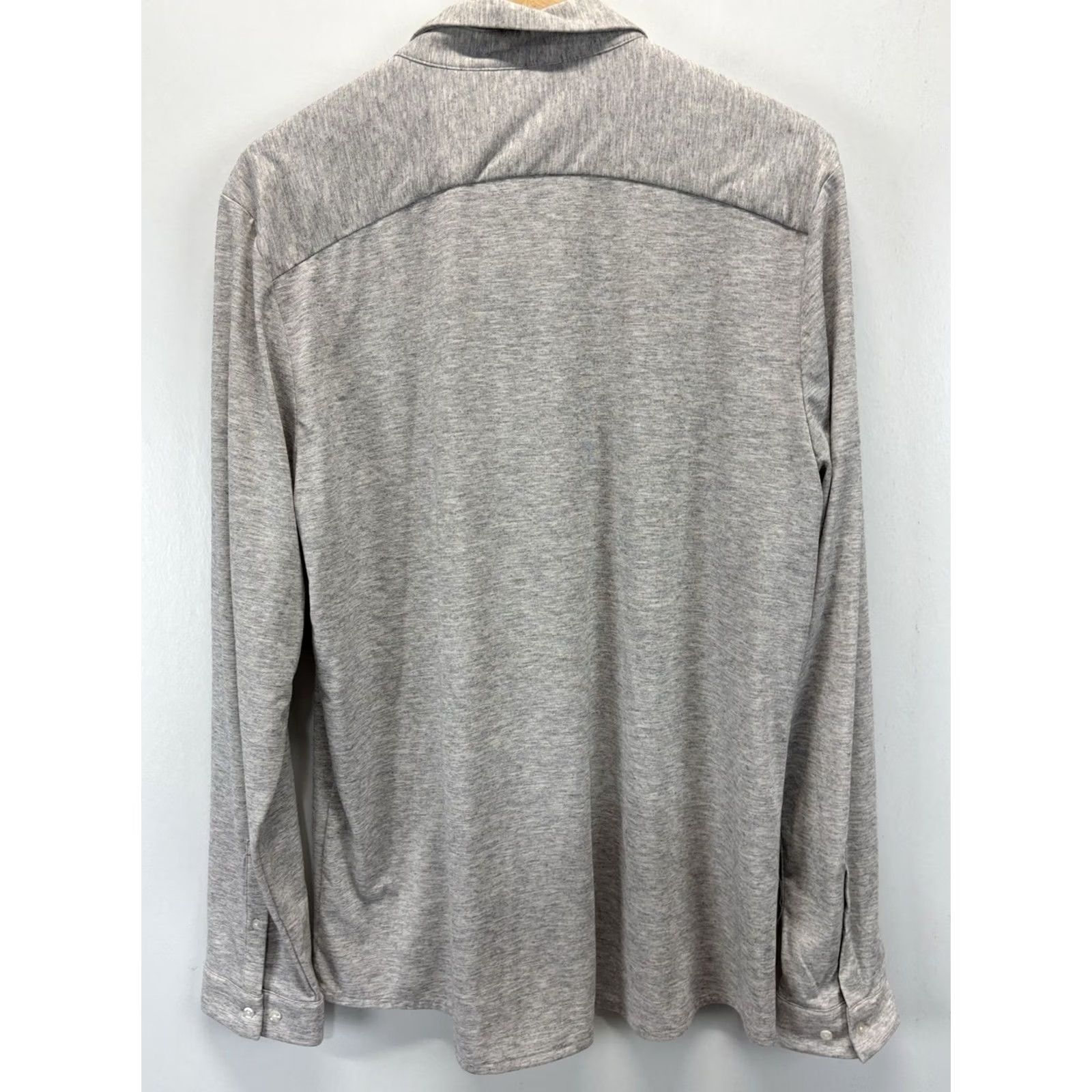 Vintage Ministry Of Supply Shirt Mens 2XL Dress Shirt Long Sleeve Merino Composite Breathable Moisture Wicking Stretch Solid Gray Size 48R - 3 Thumbnail