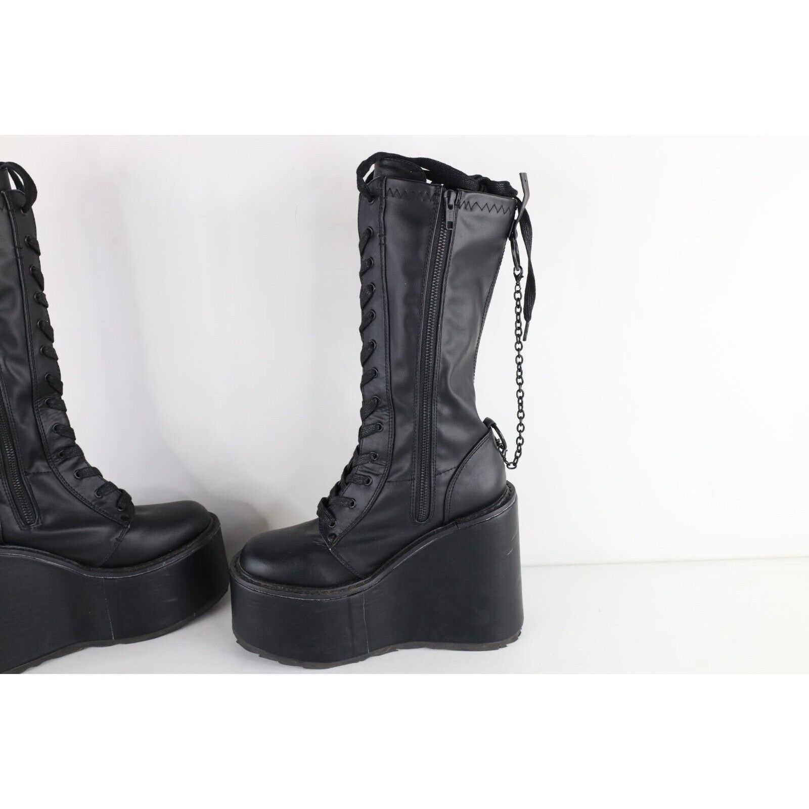 Vintage Vintage 90s Y2K Gothic Chain Dominatrix Platform Boots Size US 9 / IT 39 - 8 Thumbnail