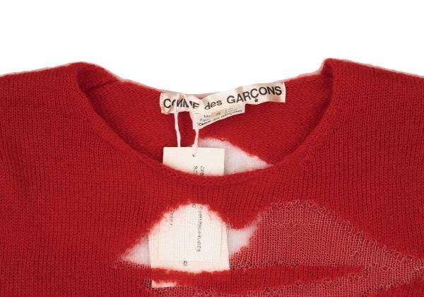 Comme des Garcons Comme Des Garcons Red vintage see-through lip design knit Size S / US 4 / IT 40 - 5 Thumbnail