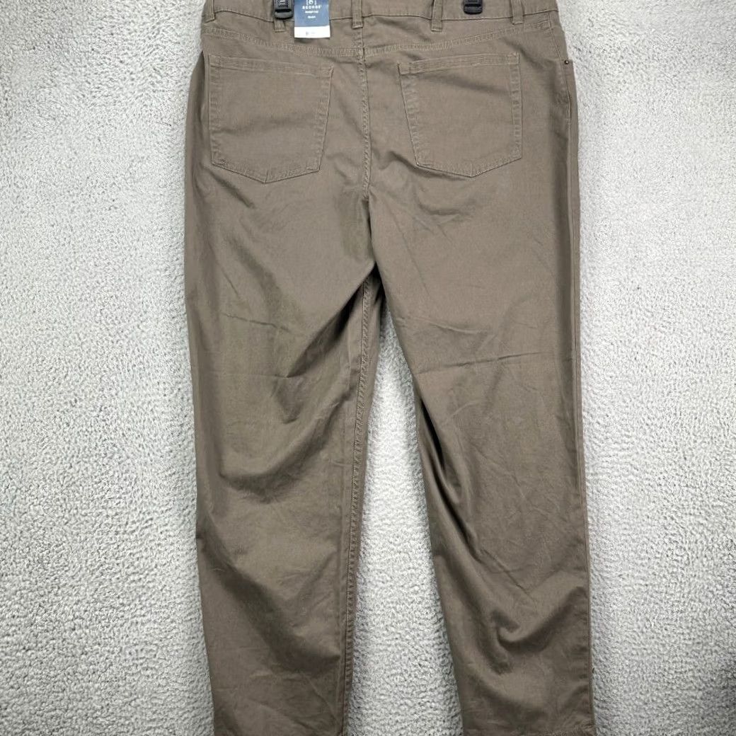 George George Chino Pants Mens 42X30 Brown Khakis Performance Stretch Straight Fit NEW Size US 42 / EU 58 - 3 Thumbnail