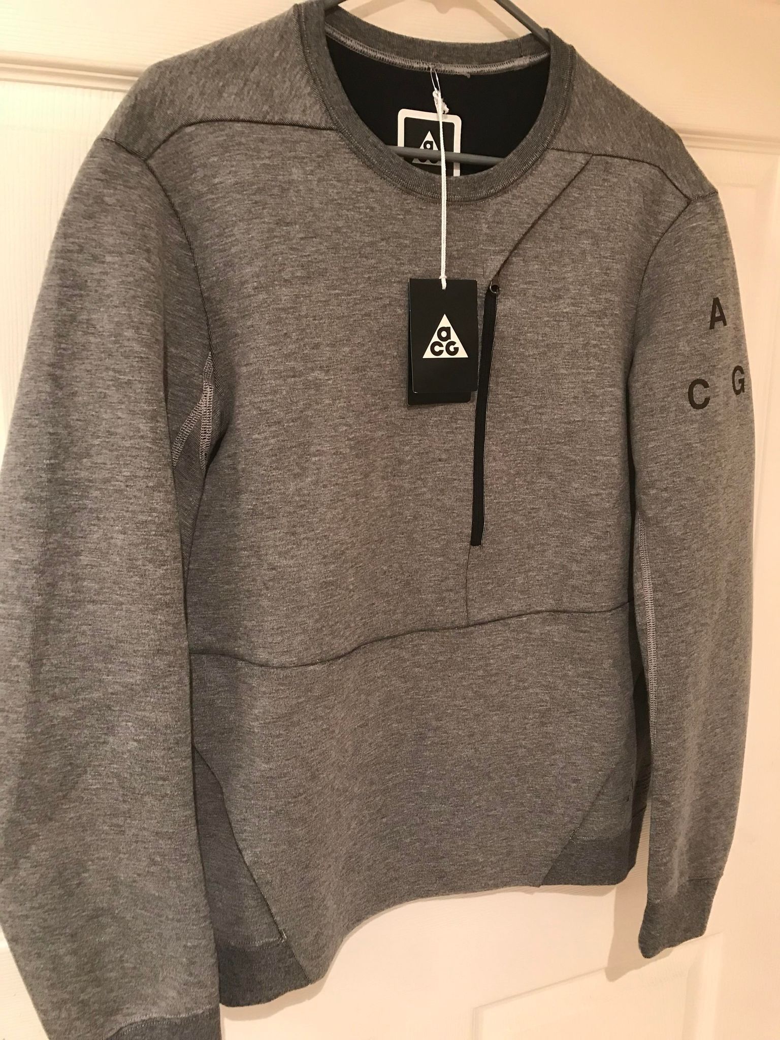 Nike ACG Nikelab ACG Crew Neck Tech Fleece Sweater Gray | Grailed 