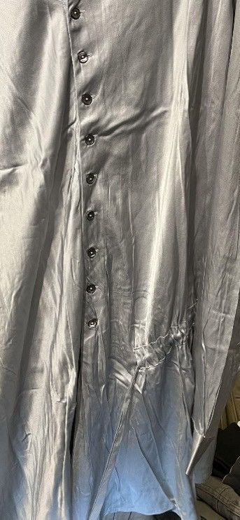 Ann Demeulemeester New Ann Demeulemeester silver silk long shirt. Size XL. . Size XL / US 12-14 / IT 48-50 - 3 Thumbnail