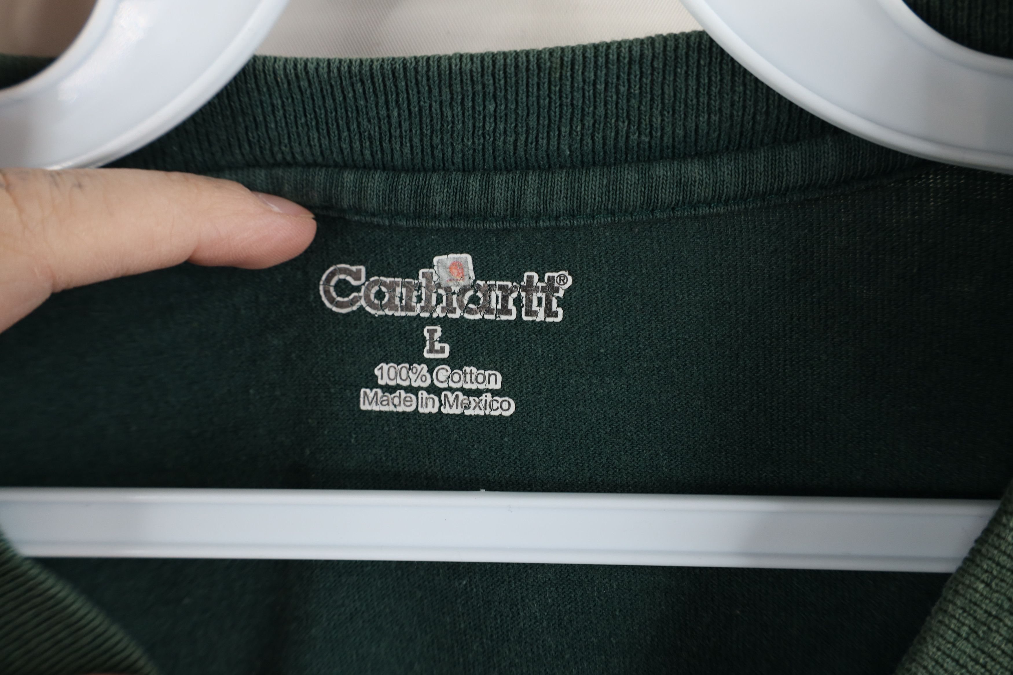 Carhartt × Vintage Vintage Y2K Carhartt Sun Faded Henley T-Shirt Green Cotton Size US L / EU 52-54 / 3 - 7 Thumbnail