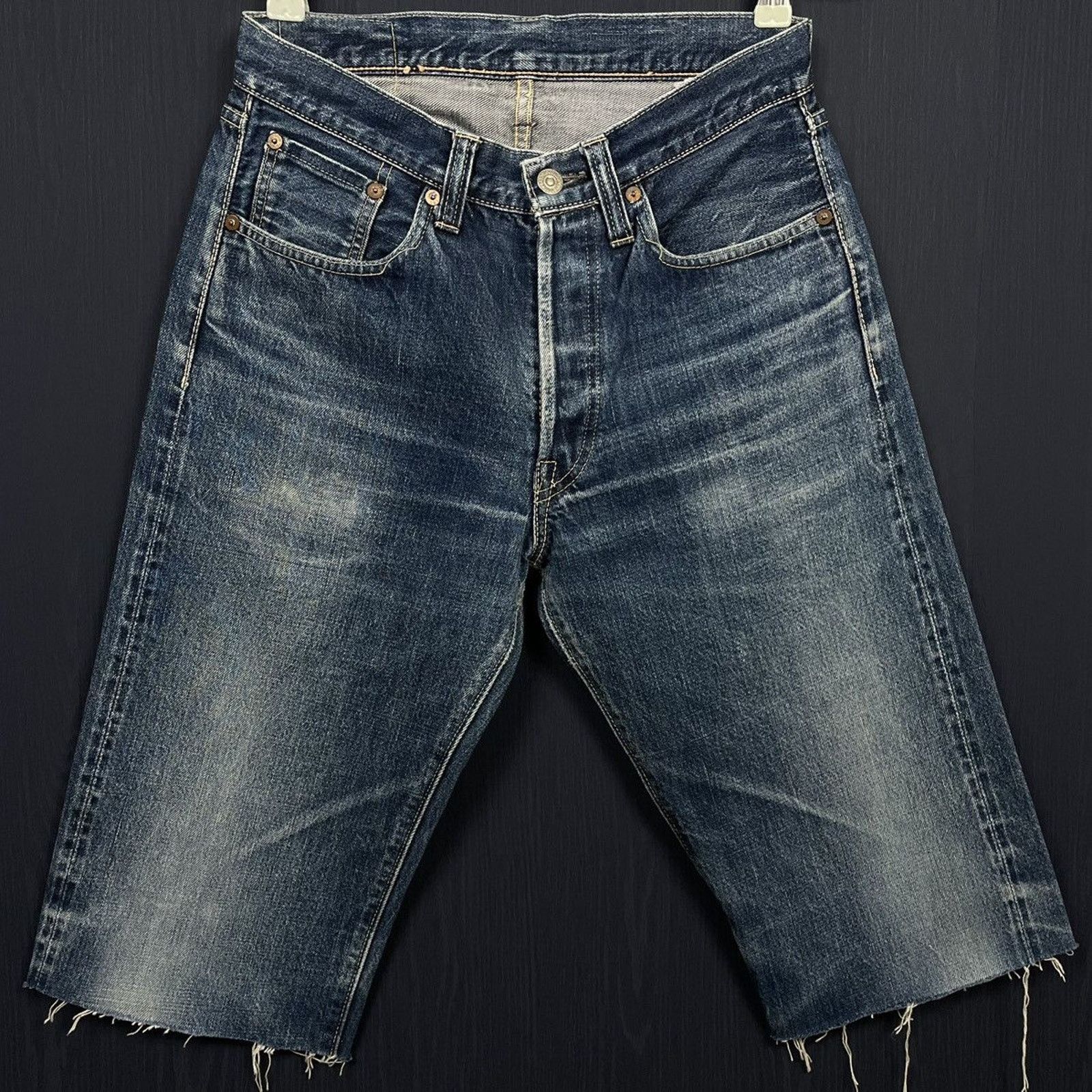 Harley Davidson × Japanese Brand × Vintage 🇯🇵VTG SUGAR CANE Stone Wash Denim Shorts Size US 29 - 1 Thumbnail