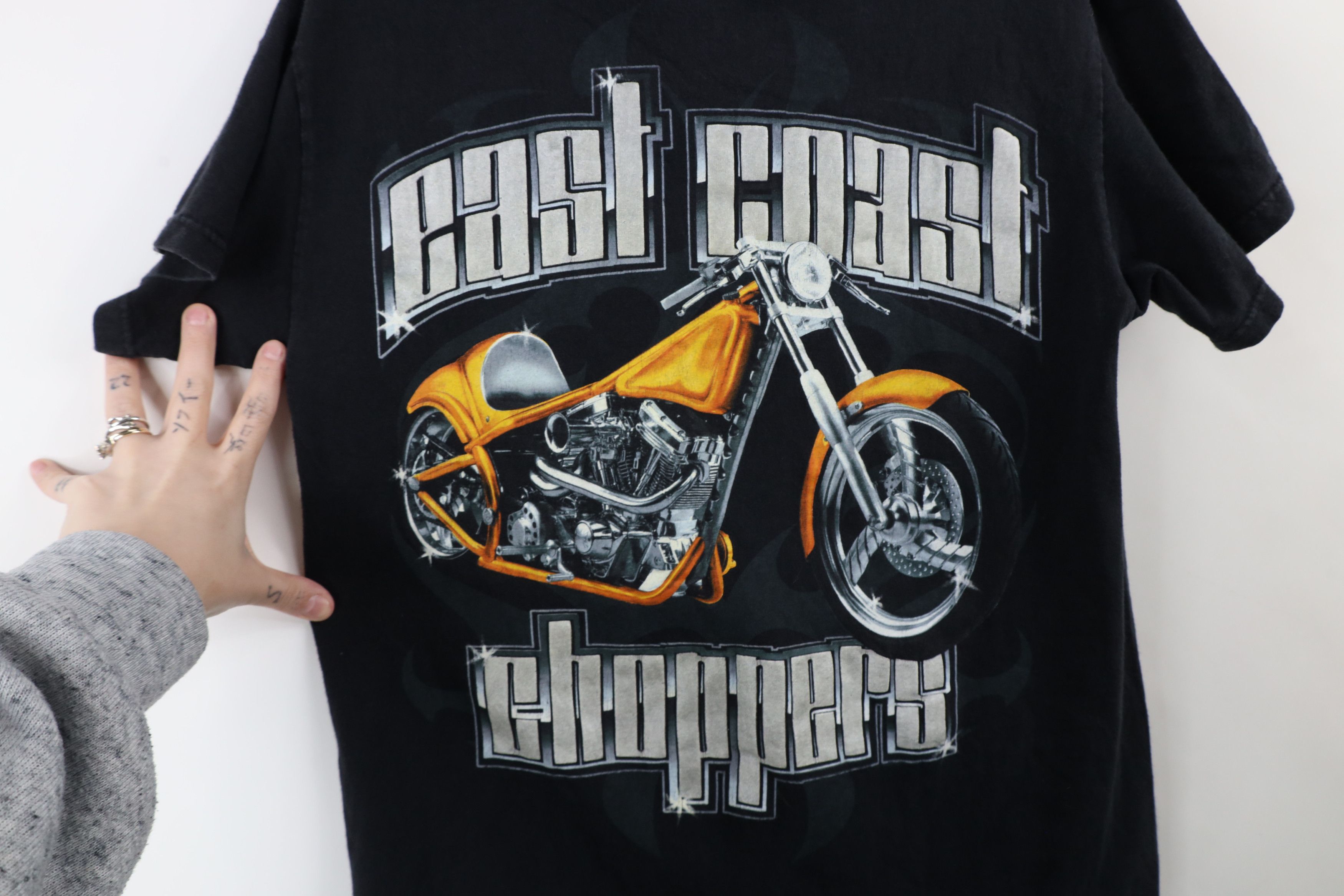 Vintage Vintage Y2K Spell Out East Coast Choppers Motorcycle T-Shirt Size US M / EU 48-50 / 2 - 4 Thumbnail