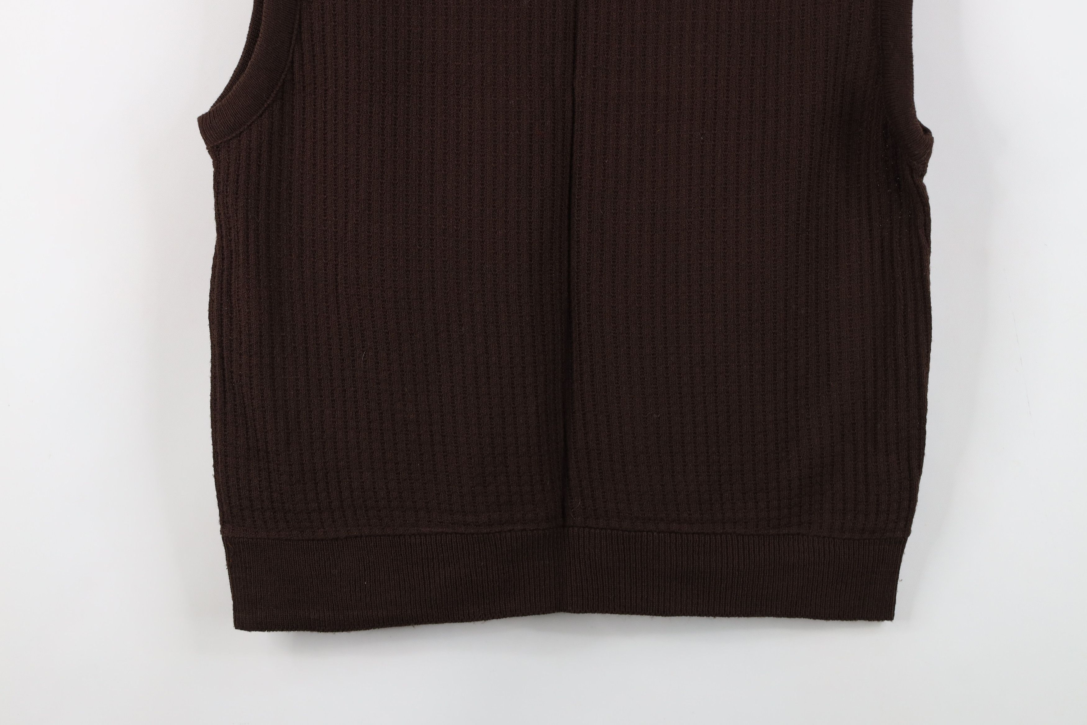 Vintage Vintage 70s Streetwear Knit V-Neck Sweater Vest Brown USA Size XL / US 12-14 / IT 48-50 - 9 Thumbnail