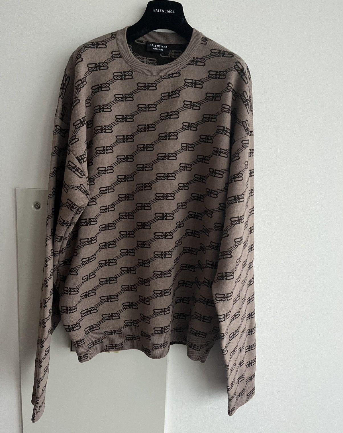 Balenciaga Runway Brand New Rare Balenciaga BB Monogram Sweater Size US L / EU 52-54 / 3 - 6 Thumbnail