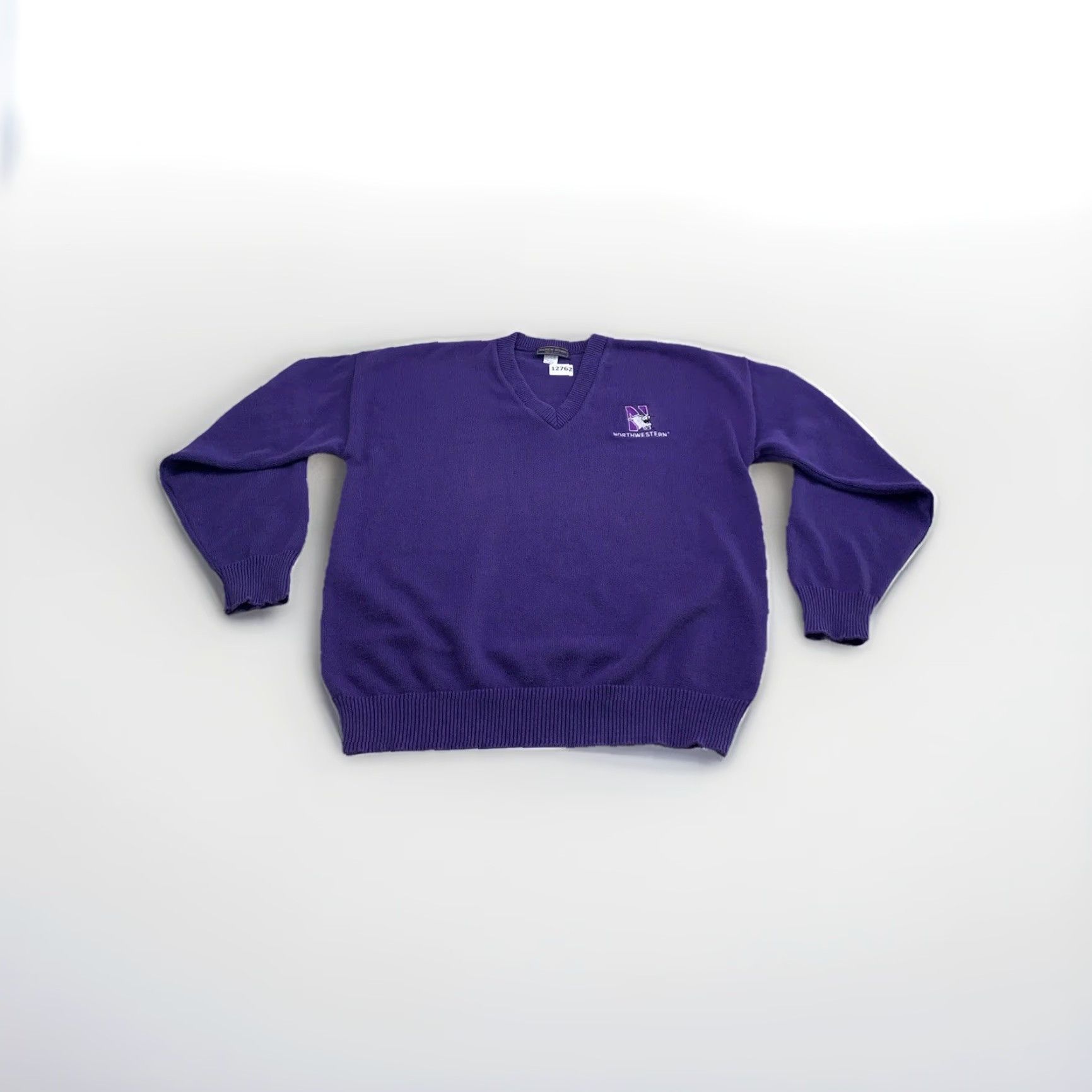 Vintage VINTAGE Andrew Rohan Northwestern Wildcats V Neck Sweater XL Mens Purple 90s USA Embroidered Logo Size US XL / EU 56 / 4 - 3 Thumbnail