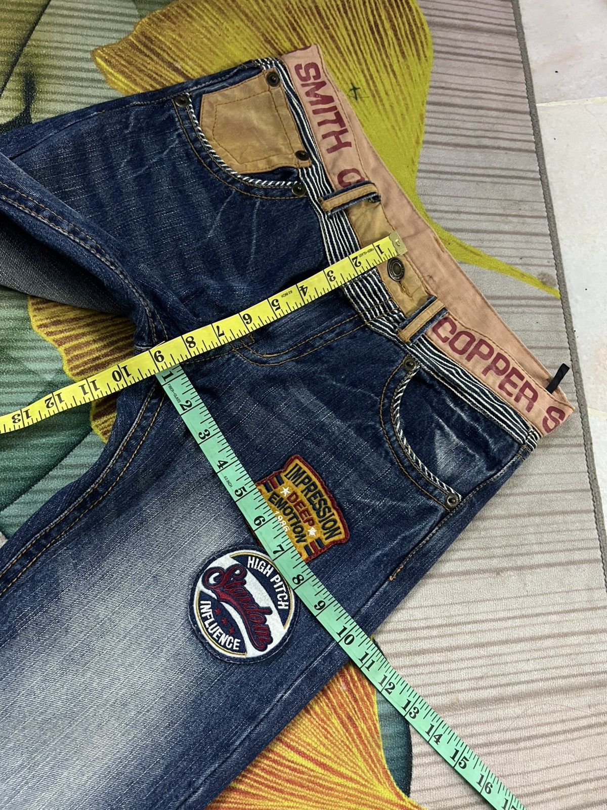 Japanese Brand 💥Smith Cooper Distress Patchwork Japanese Jean Size US 31 - 5 Thumbnail