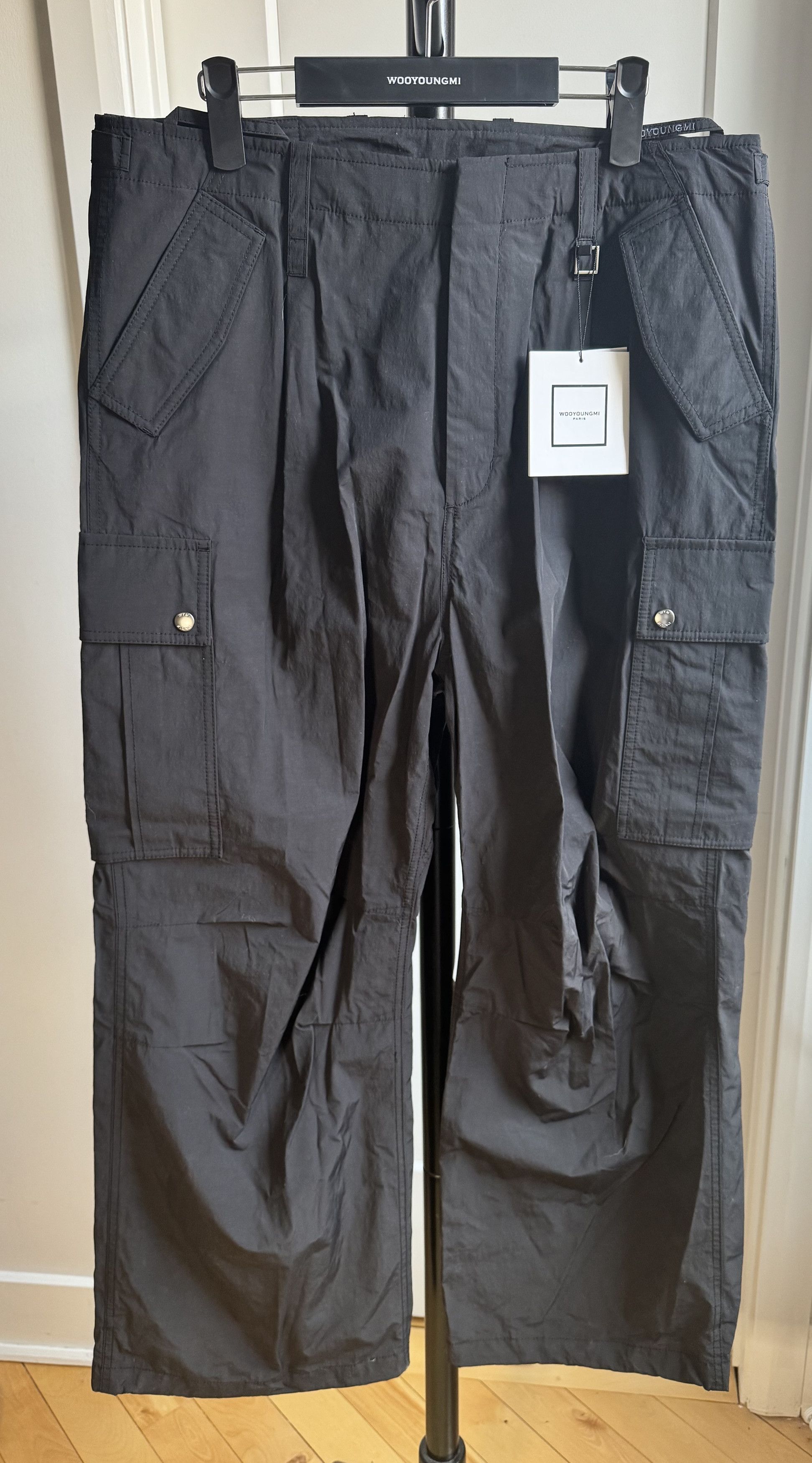 Wooyoungmi Wooyungmi Black Taffeta Cargo Pant Size US 36 / EU 52 - 1 Thumbnail