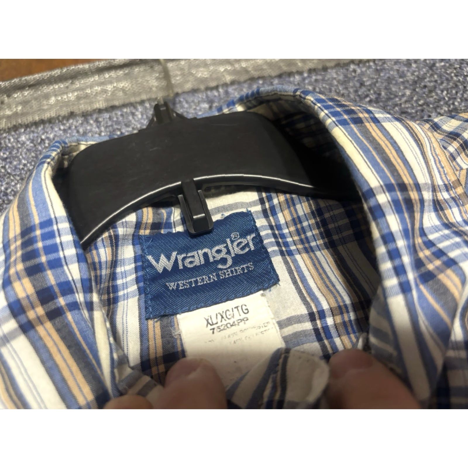 Wrangler VINTAGE Wrangler Plaid Western Shirt Mens XL Blue Pearl Snap Pockets 80s Rancher Cowboy Button-Up Short Sleeve L7 Size US XL / EU 56 / 4 - 2 Thumbnail