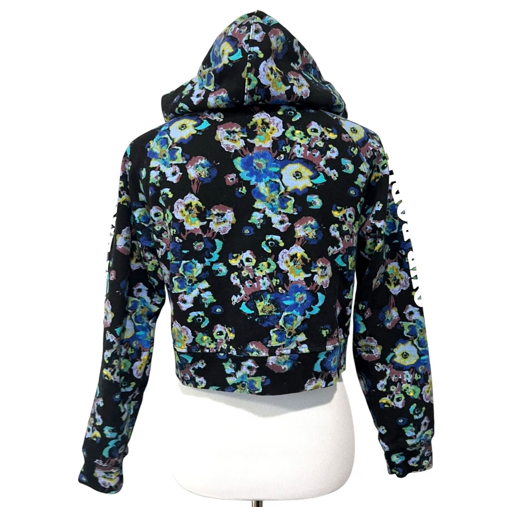 Ulla Johnson Ulla Johnson Hoodie Crop XS Blue Floral Full Zip Our Bodies Our Vote Made in USA Womens XS Hoodie Size XS / US 0-2 / IT 36-38 - 5 Thumbnail