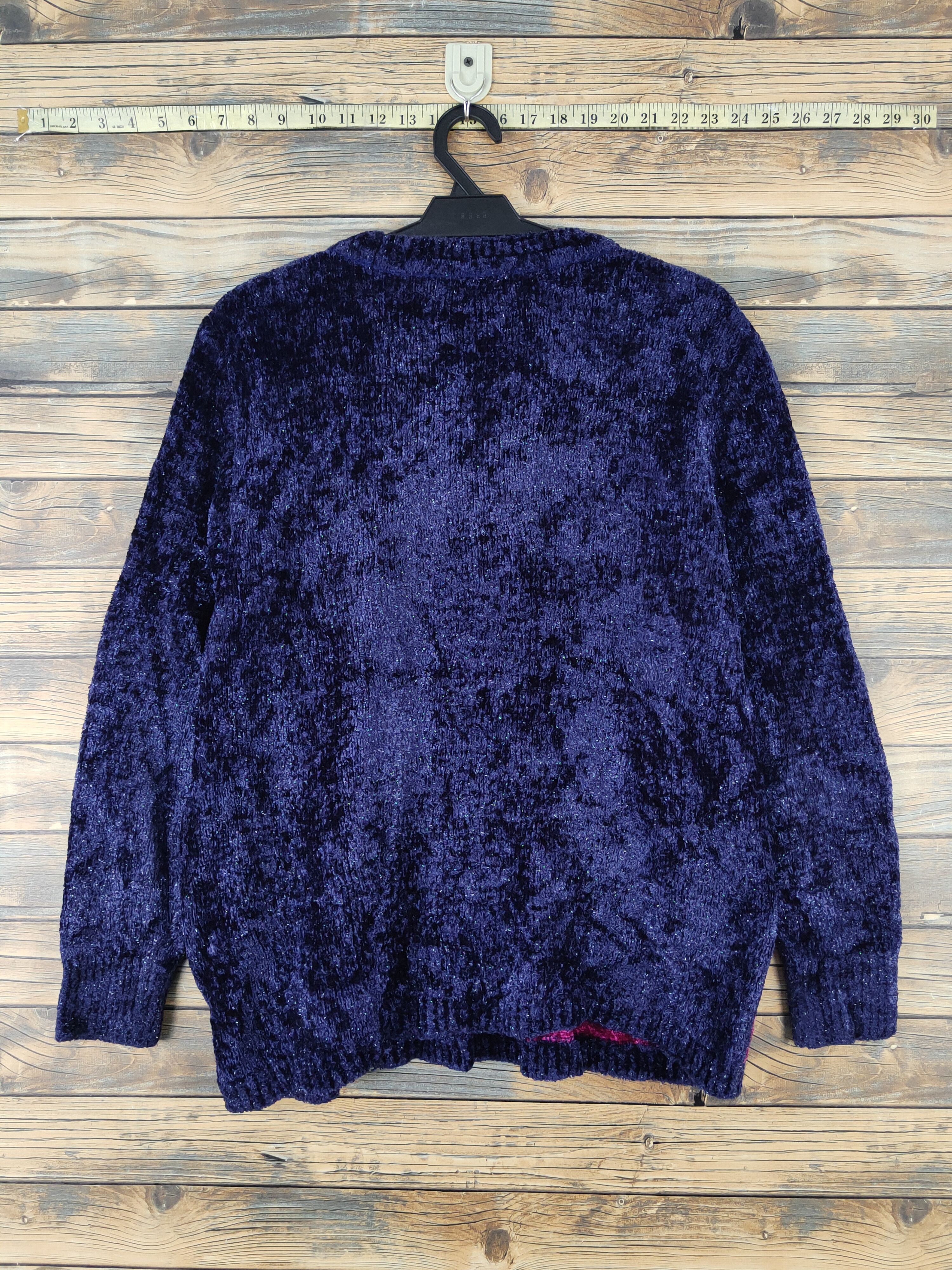 Vintage Leece Purple Knitwear Sweatshirts vintage art #W2031 Size US L / EU 52-54 / 3 - 7 Thumbnail