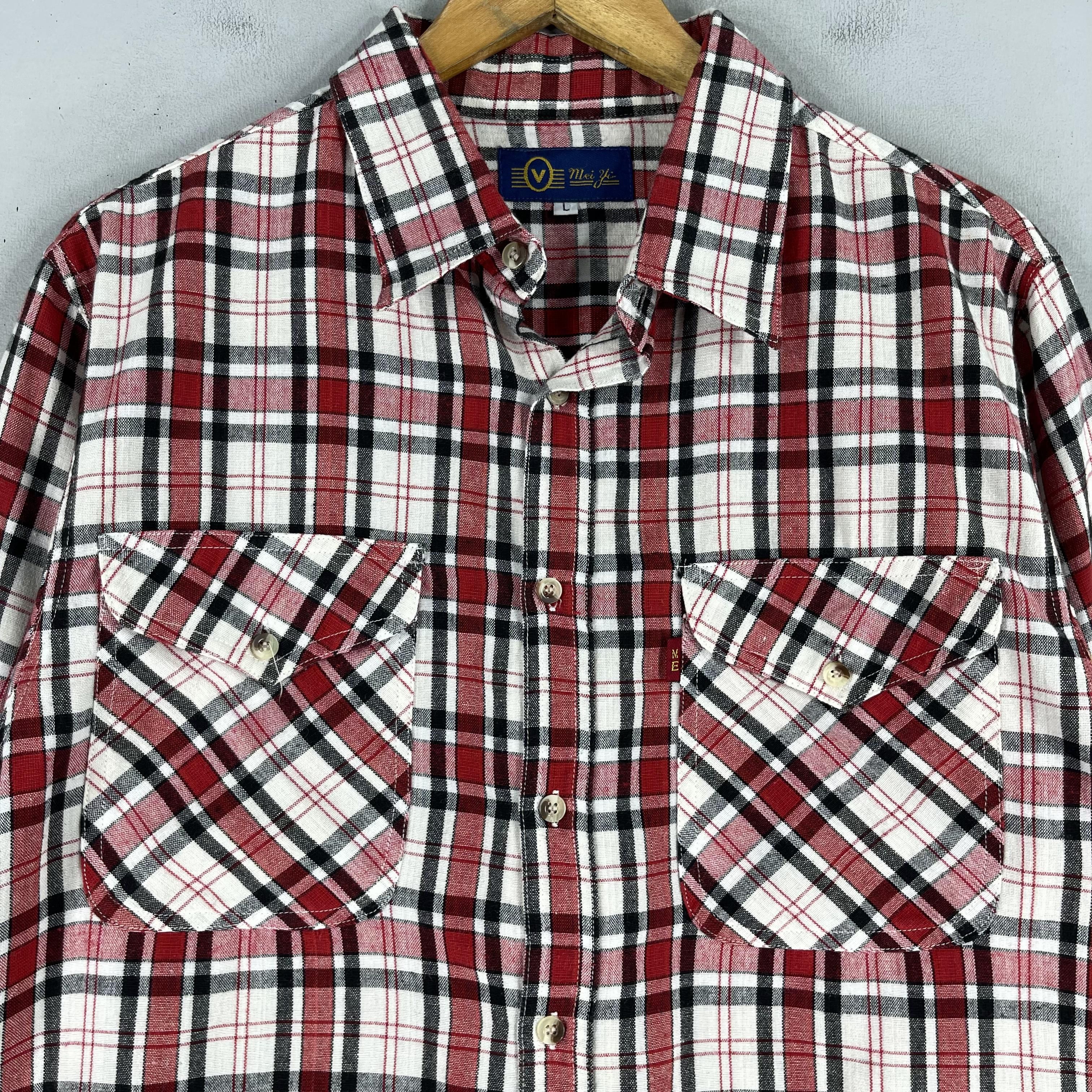 Flannel × Japanese Brand Vintage 90s Plaid Checkered Red Tartan Flannel Shirt Size US L / EU 52-54 / 3 - 2 Thumbnail