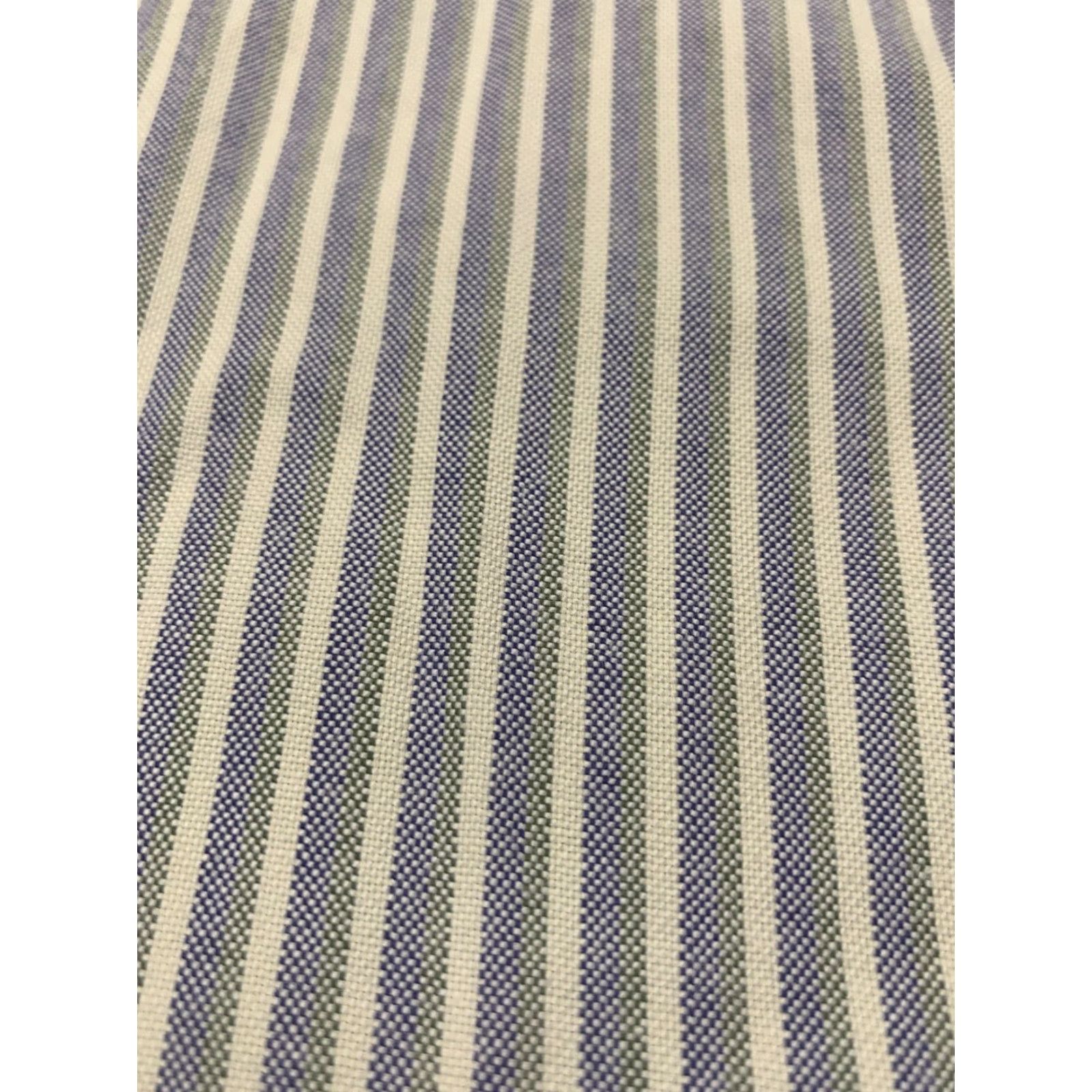 Vintage L.L. Bean Men's Dress Shirt - Blue & White Striped Cotton Button-Up, Classic Fit, Long Sleeve, Wrinkle Resistant, Size 17 Size 46R - 7 Thumbnail