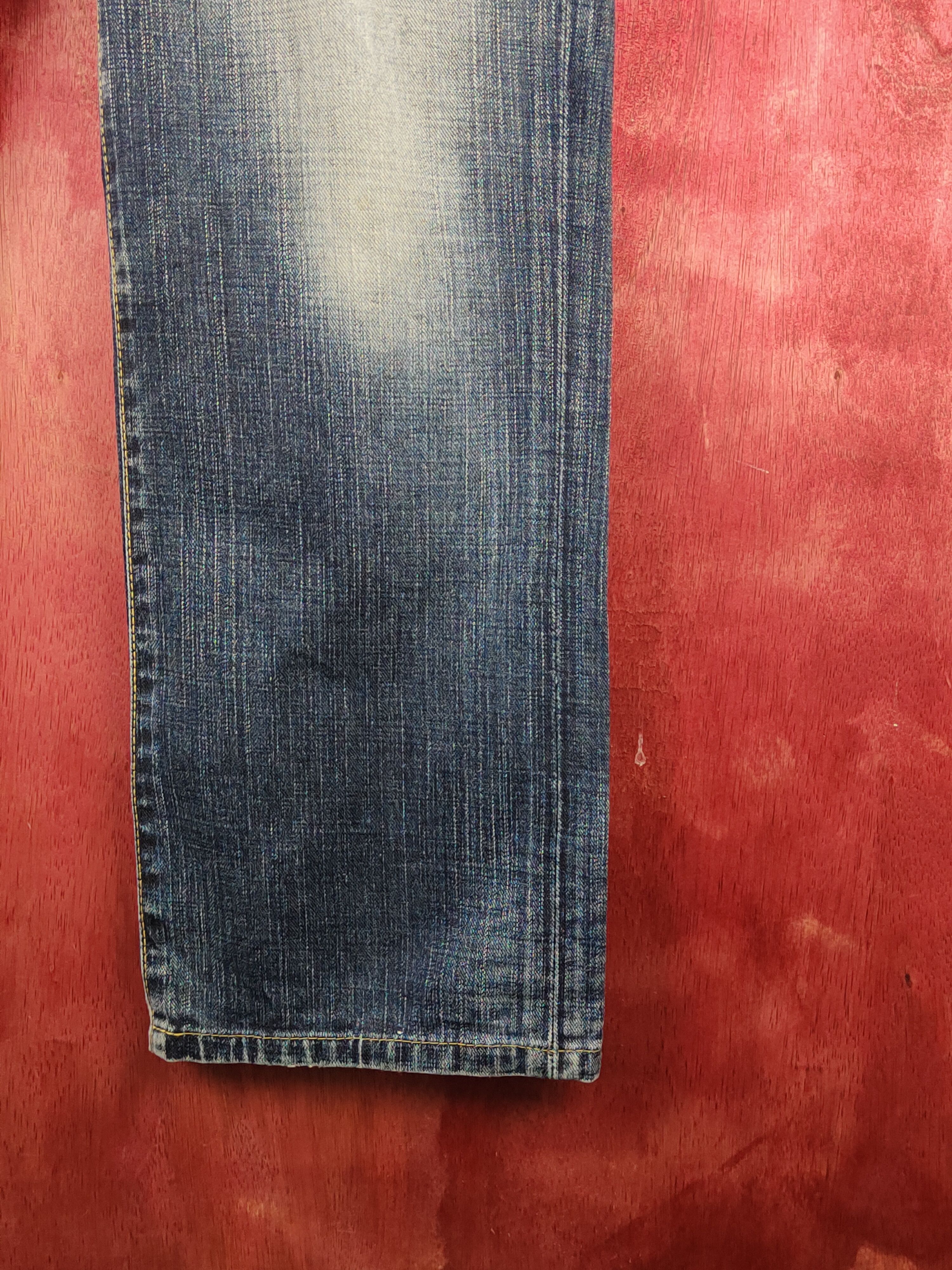 Edwin Edwin Dark Blue Faded Distressed Ripped Jeans #S2332 Size US 33 - 6 Thumbnail