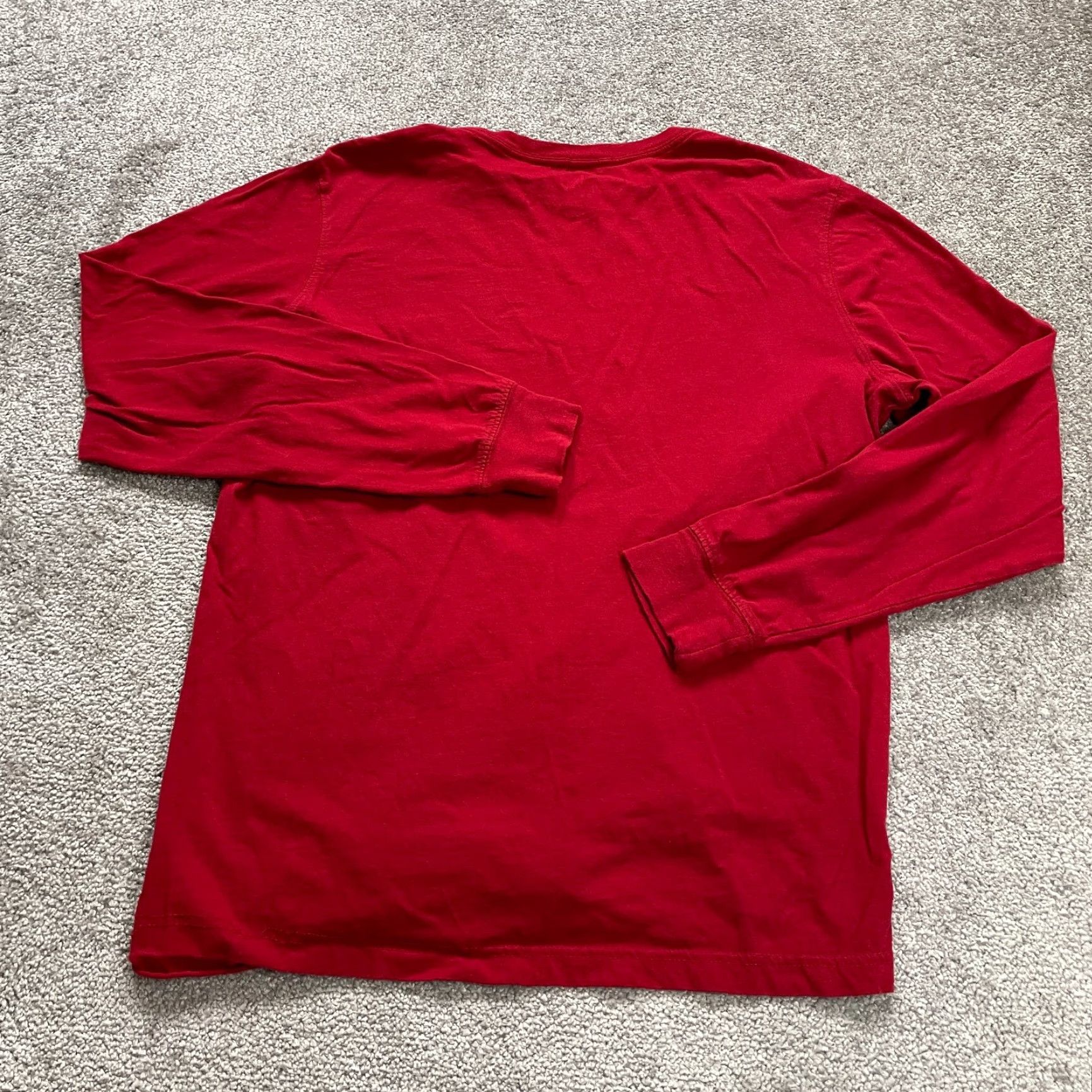George George Casual Cotton Long Sleeve Tee Shirt Womens Large Red Crew Neck Classic Size L / US 10 / IT 46 - 2 Thumbnail
