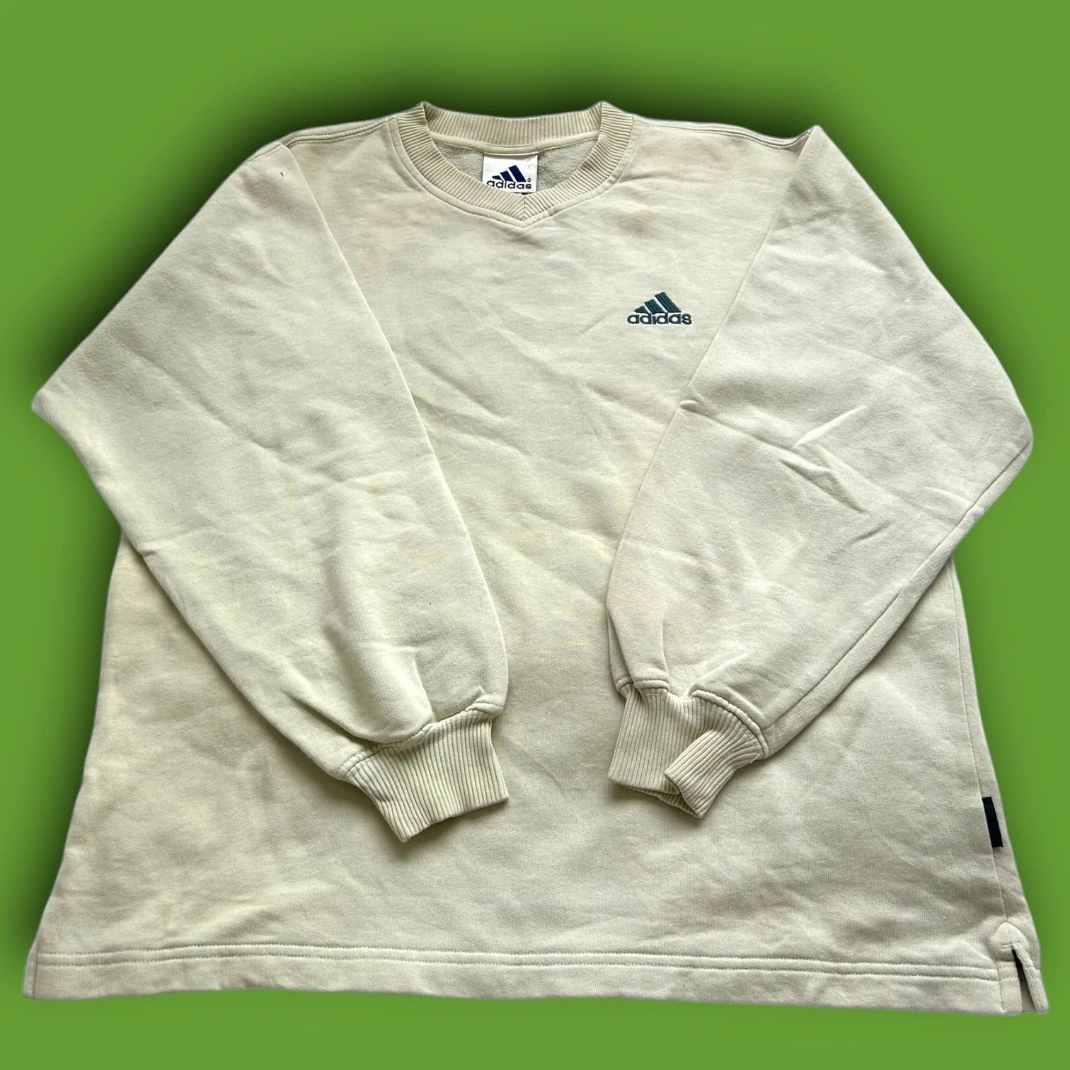 Adidas Vintage 90s Adidas Embroidered V Neck Sweatshirt Size US M / EU 48-50 / 2 - 4 Thumbnail