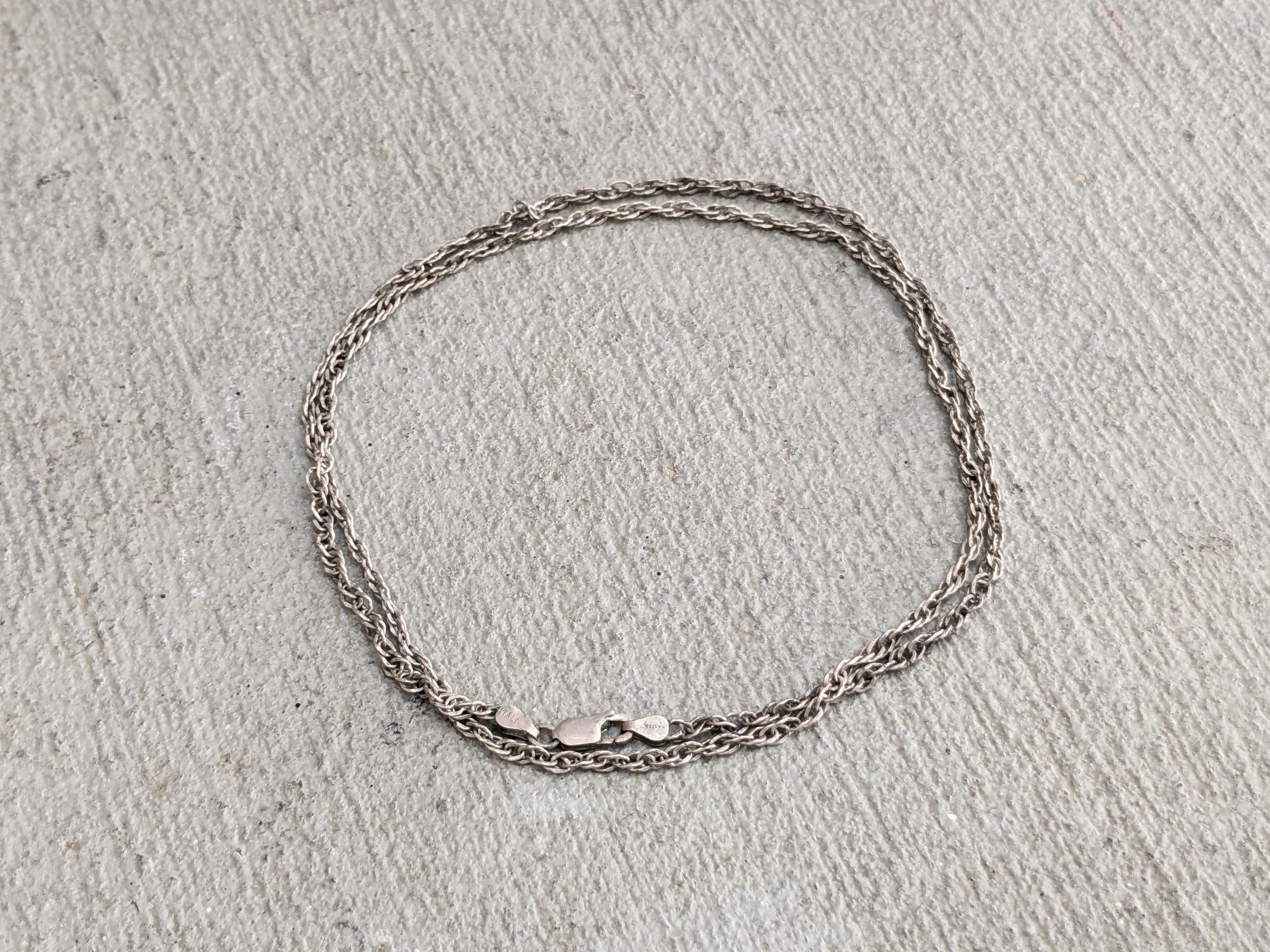 Jewelry Vintage Sterling Silver Necklace Rope Twist 25" Size ONE SIZE - 5 Thumbnail