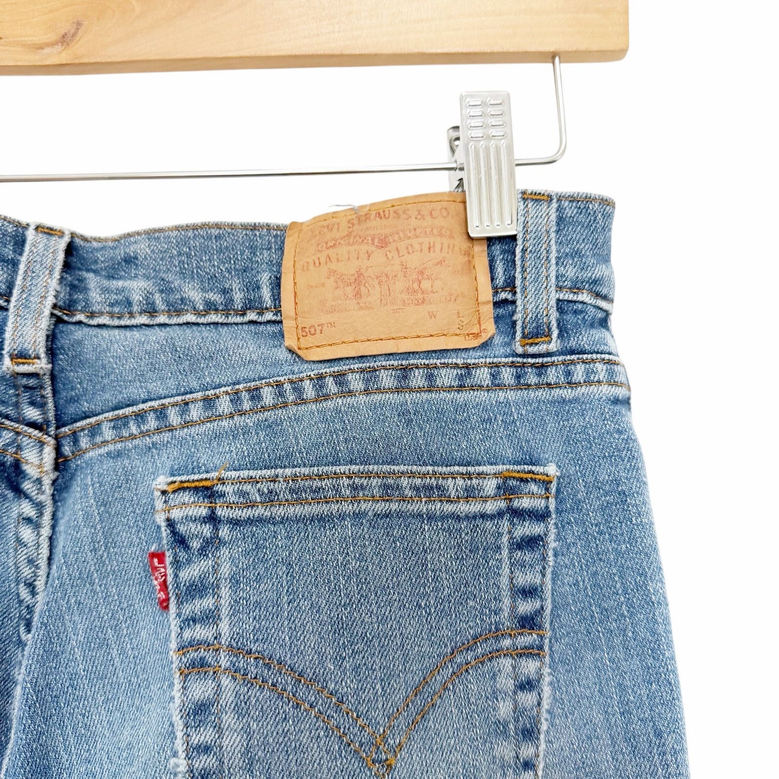 Levi's Vintage Levis 507 Super Low Slim Boot Cut Jeans Sz 5 Size 28" / US 6 / IT 42 - 4 Thumbnail
