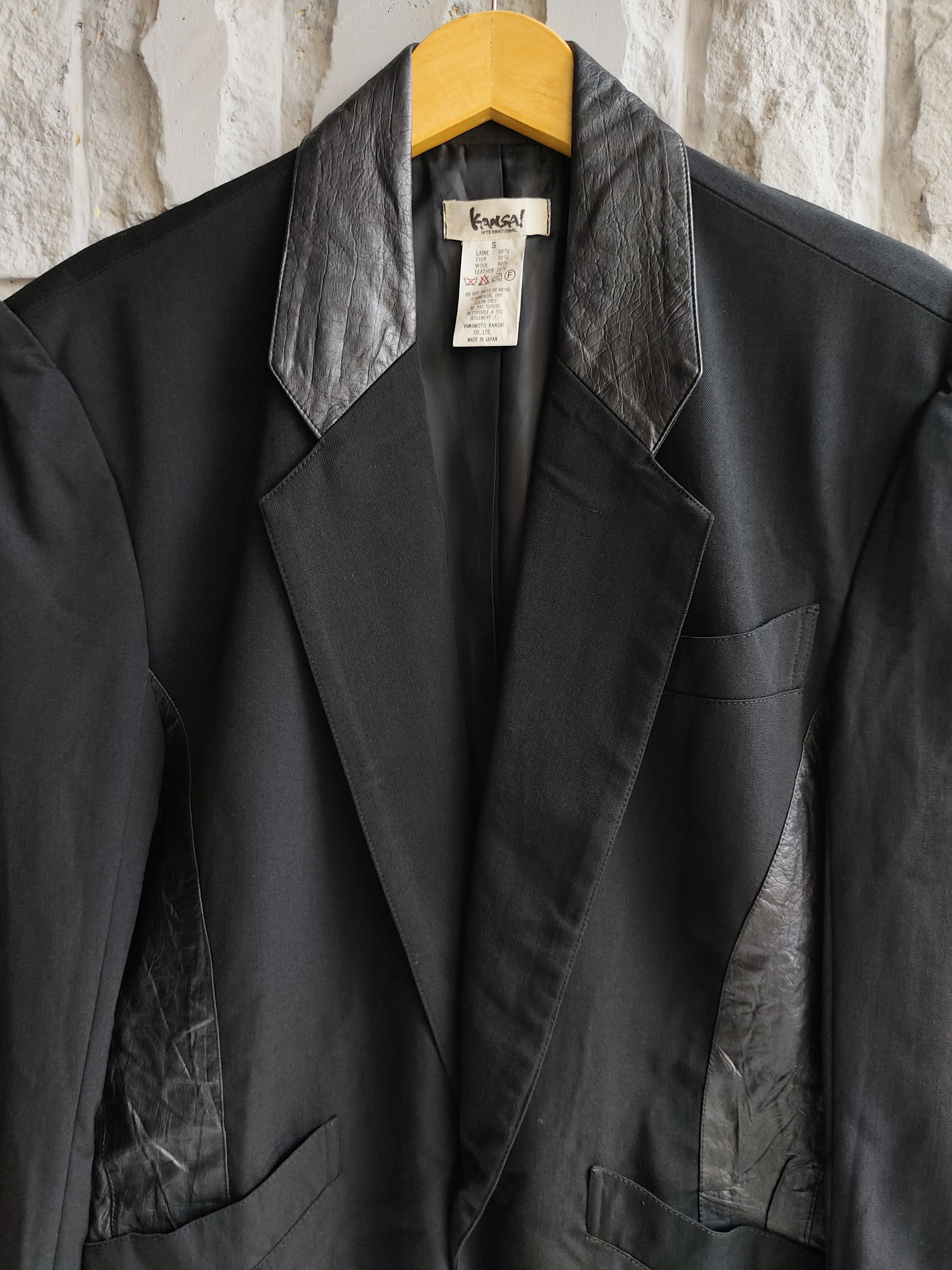 Kansai Yamamoto 80s Kansai- Archive Crocodile Embossed Leather Panel Blazer Size US M / EU 48-50 / 2 - 2 Thumbnail