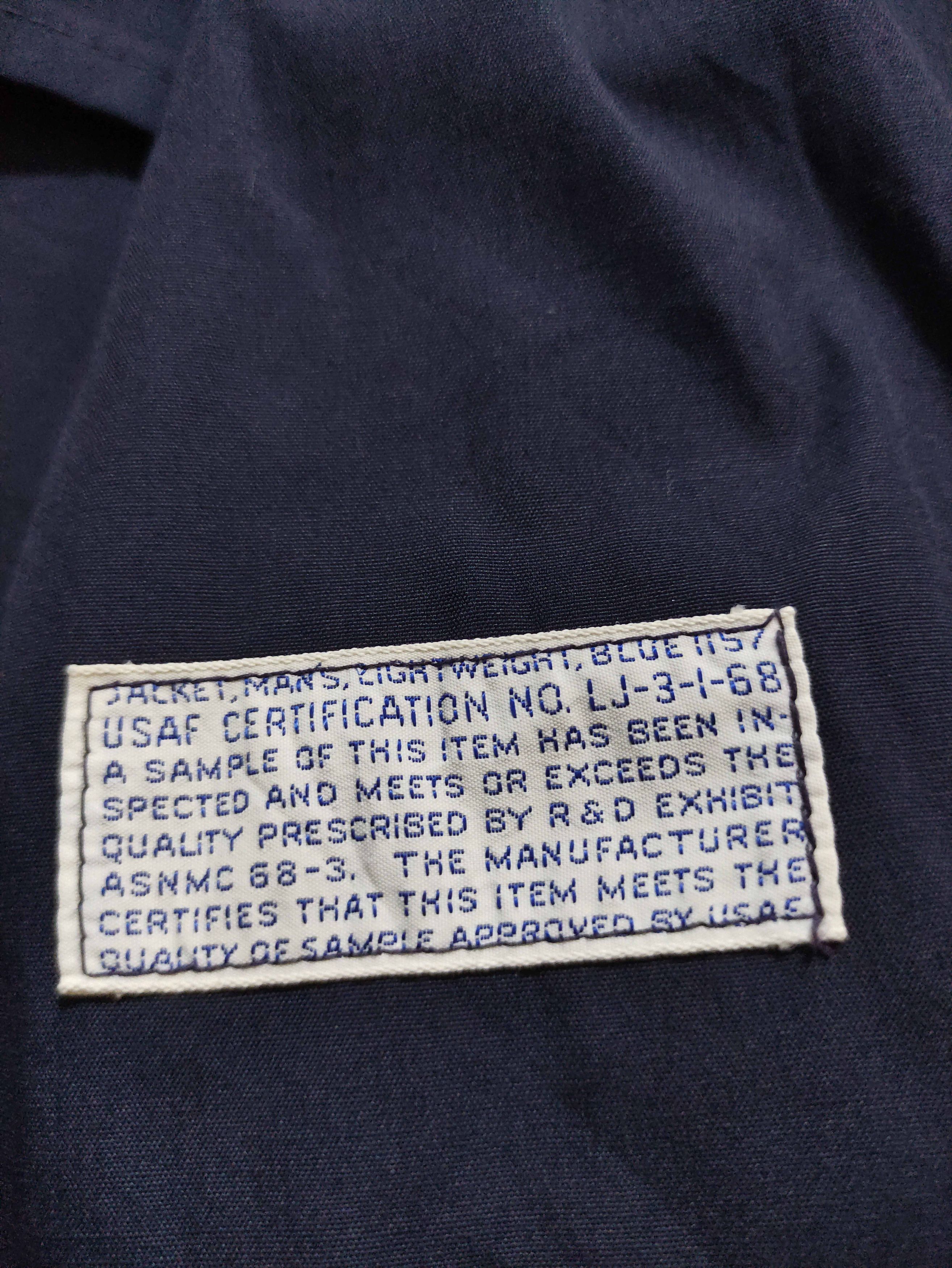 Vintage 60s USAF Air Force Military Lightweight Jacket Navy Size US L / EU 52-54 / 3 - 3 Thumbnail