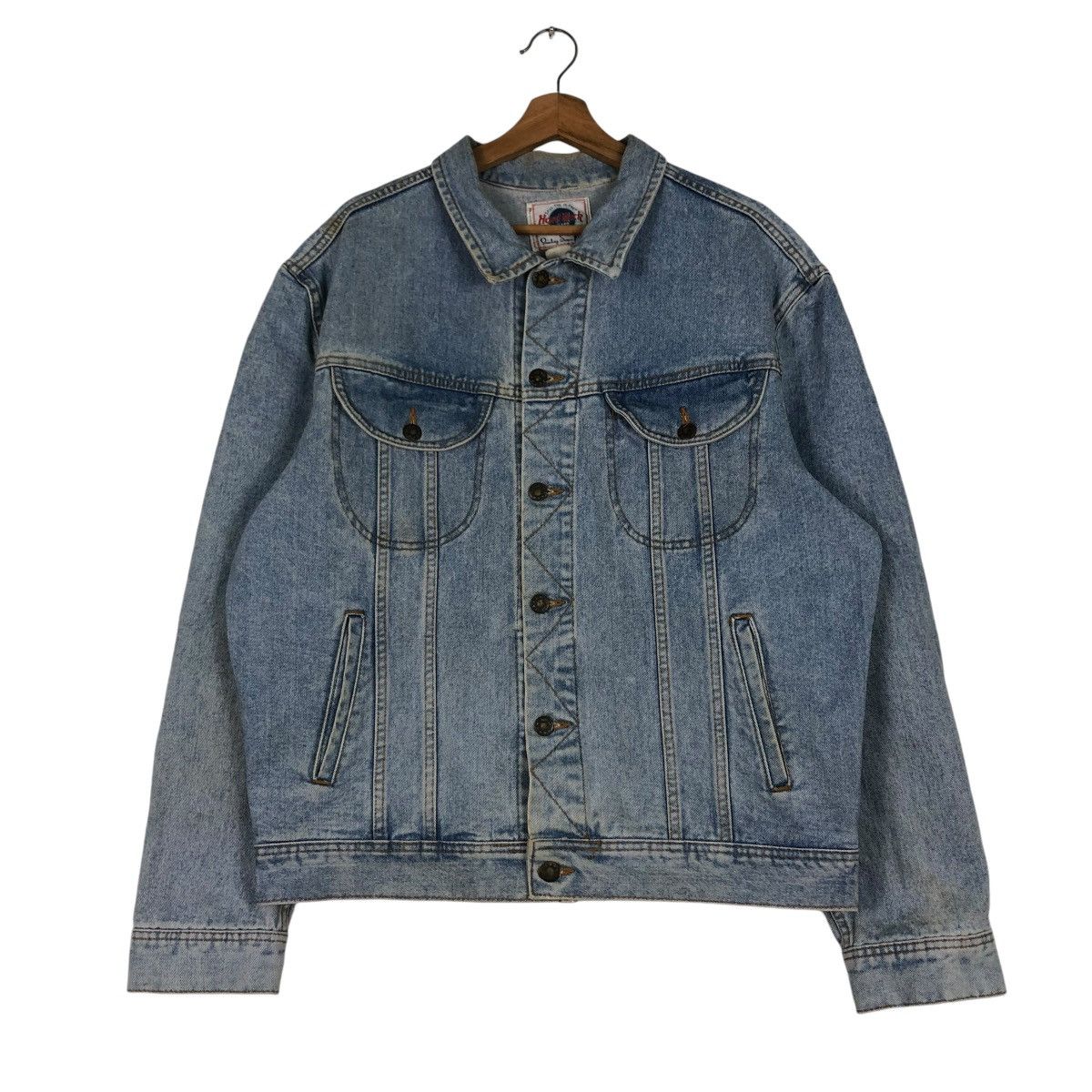 Japanese Brand 🔥VINTAGE DENIM TRUCKER JACKET HARD ROCK CAFE BIG LOGO Size US XL / EU 56 / 4 - 3 Thumbnail