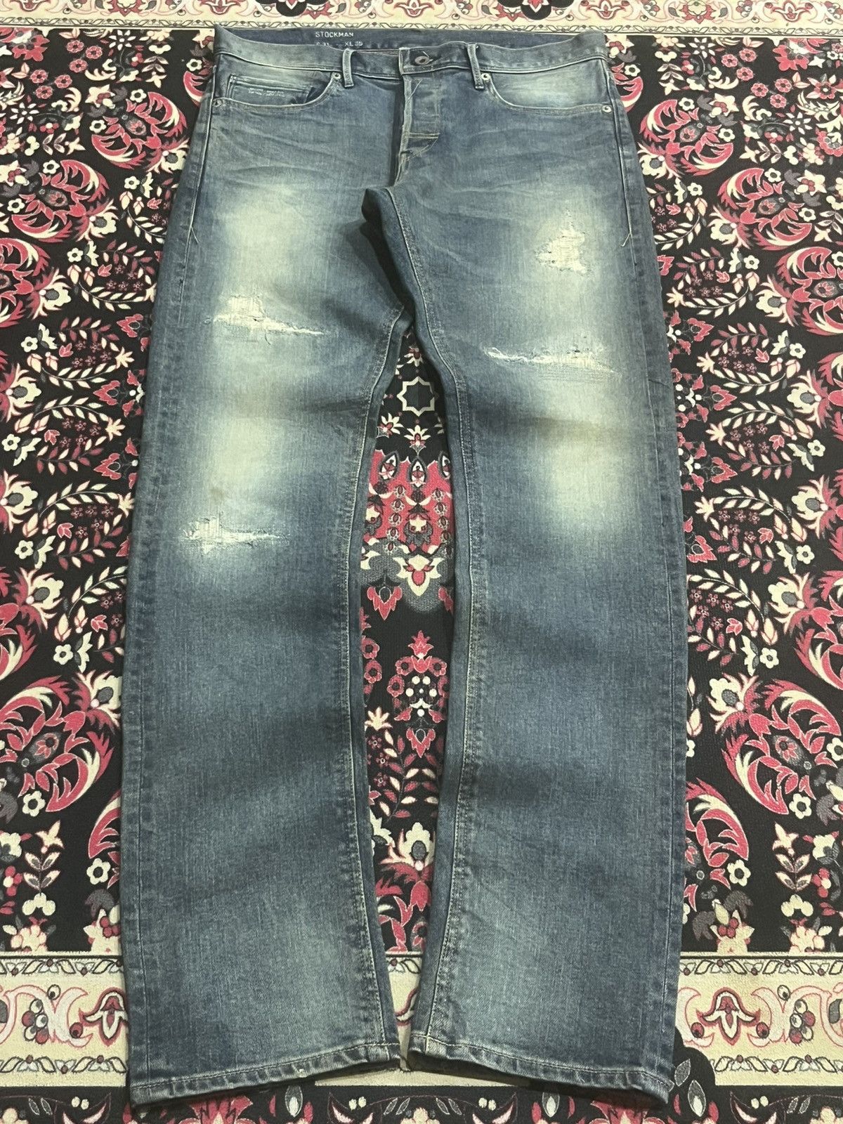 DELUXE Japanese Brand Deluxe Stockholm Sashiko Distressed Jeans Size US 32 / EU 48 - 1 Thumbnail