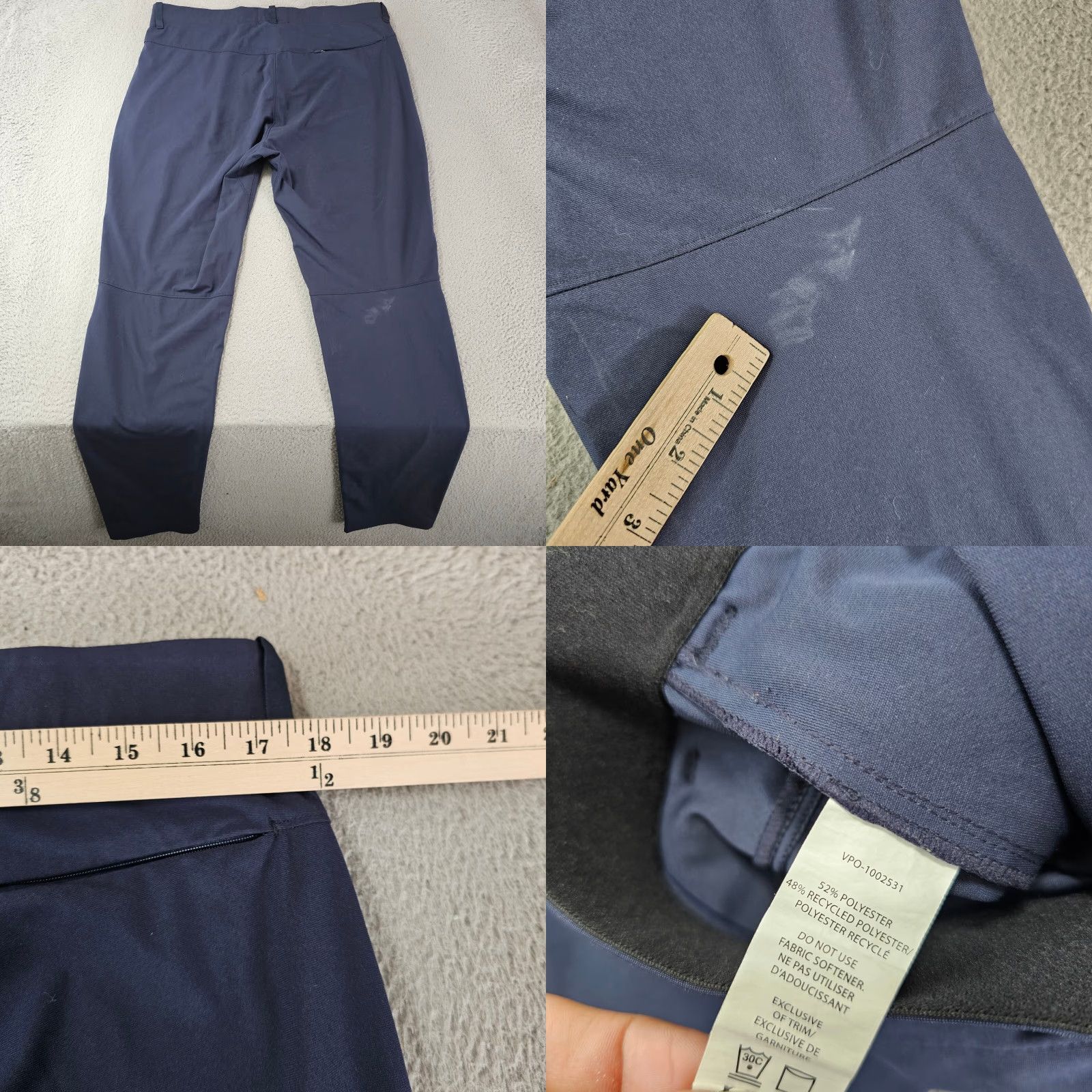 Reigning Champ Reigning Champ Coach's Navy Chino Pants Mens 34x30 Slim Tapered Casual Travel Workwear Utility Zip Pocket Button Front Logo Size US 34 / EU 50 - 8 Thumbnail