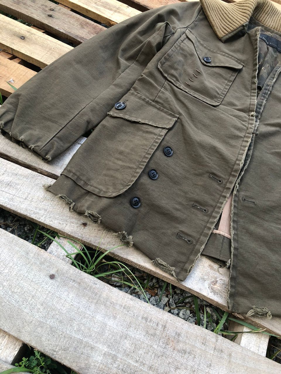 Other Blanc Basque Military Coat Jacket Distressed Style Size US S / EU 44-46 / 1 - 6 Thumbnail